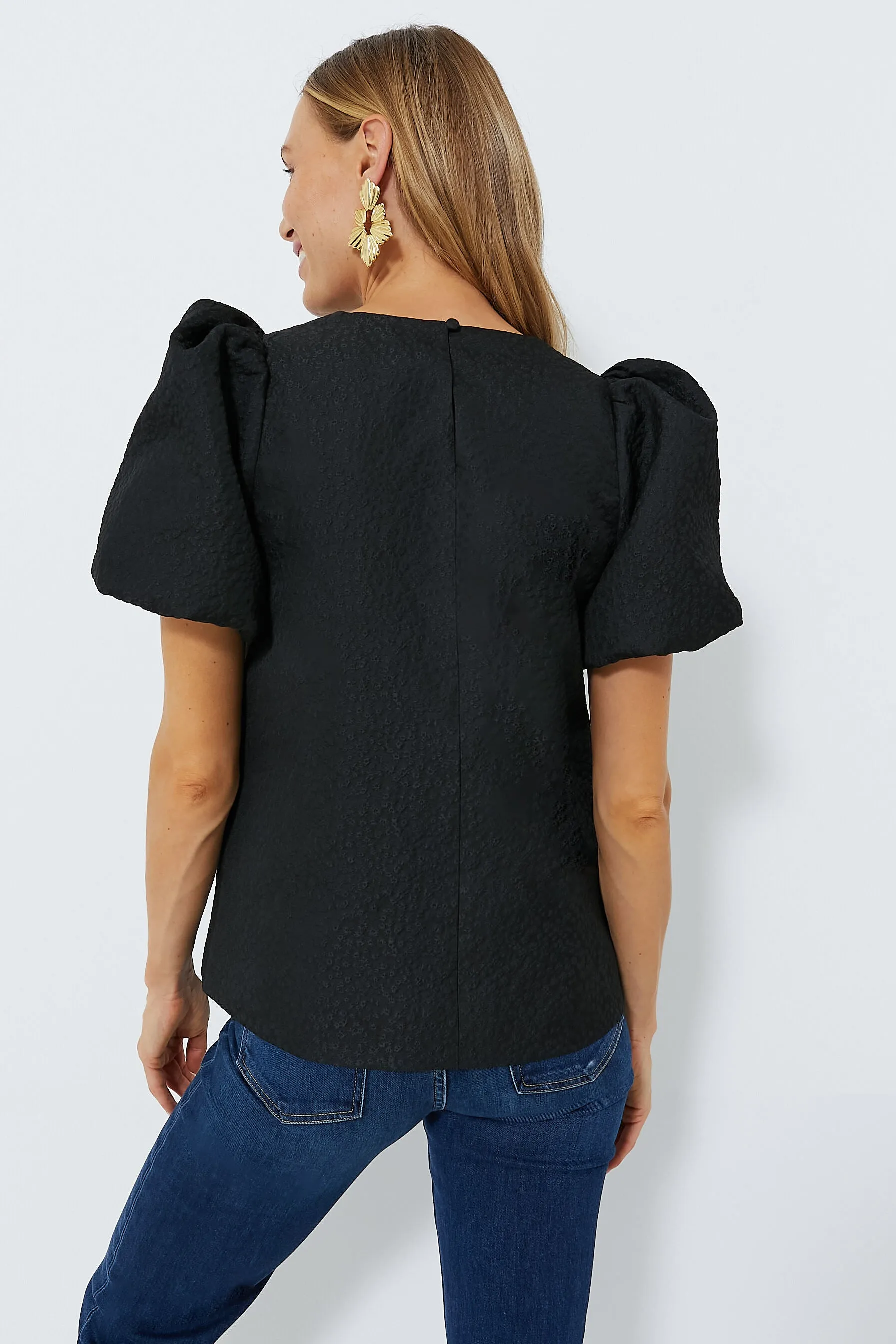 Black Jacquard Lyla Blouse sold by Tuckernuck product image thumbnail 5
