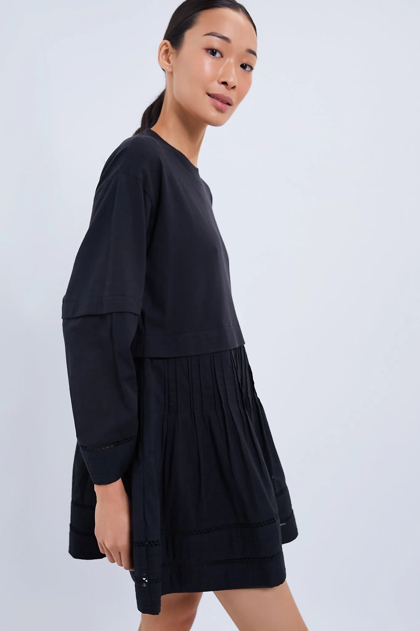 Black Renata Ramie Longsleeve Tunic Dress sold by Tuckernuck product image thumbnail 3
