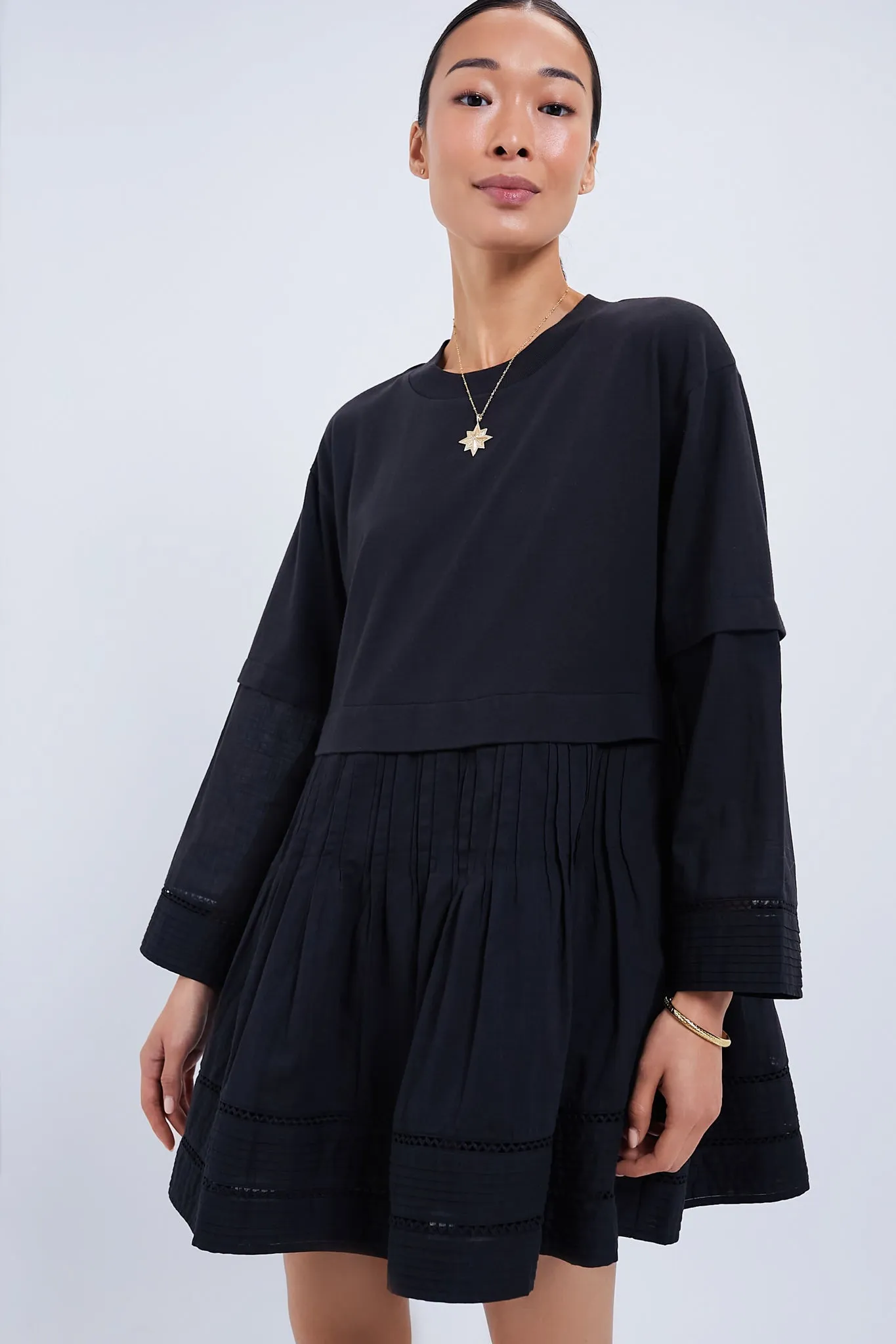 Black Renata Ramie Longsleeve Tunic Dress sold by Tuckernuck