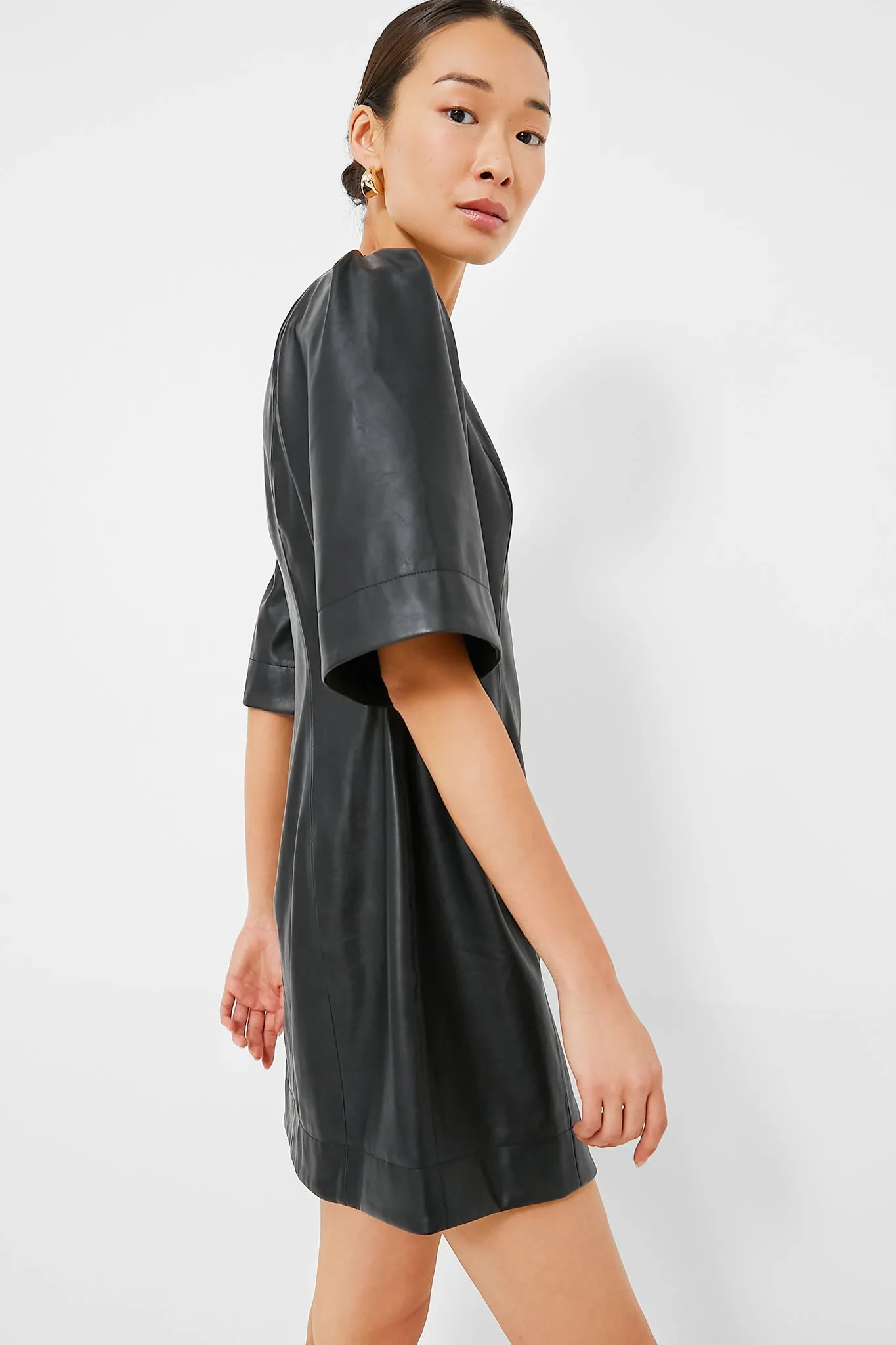 Black Leather Ariella Dress sold by Tuckernuck product image thumbnail 3