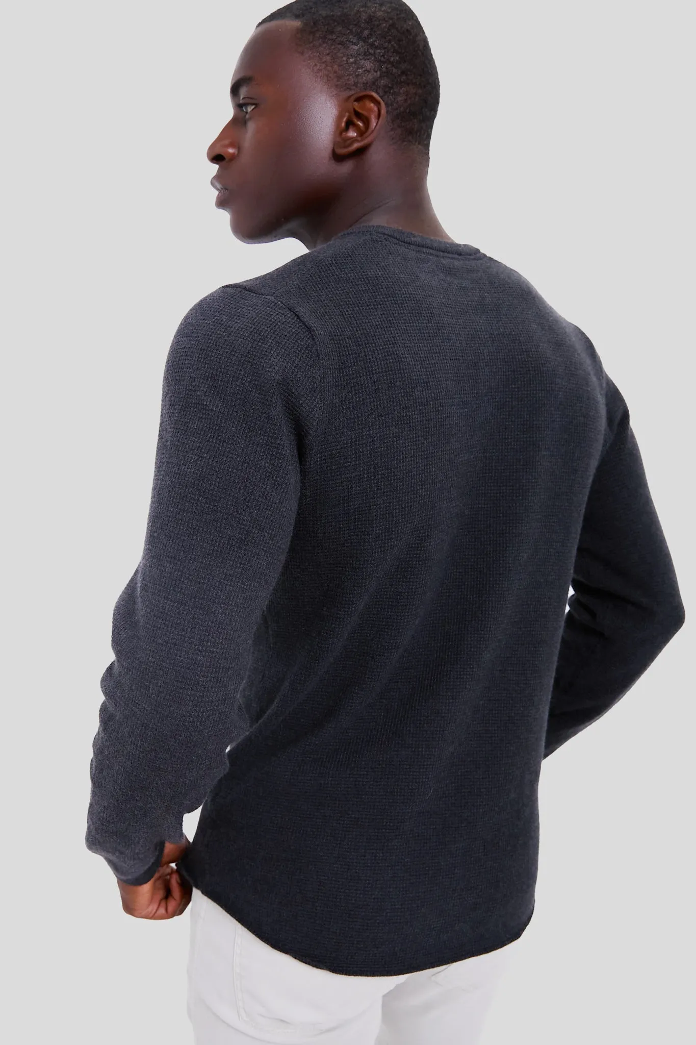 Black Oyster Henley Sweater sold by Tuckernuck product image thumbnail 4