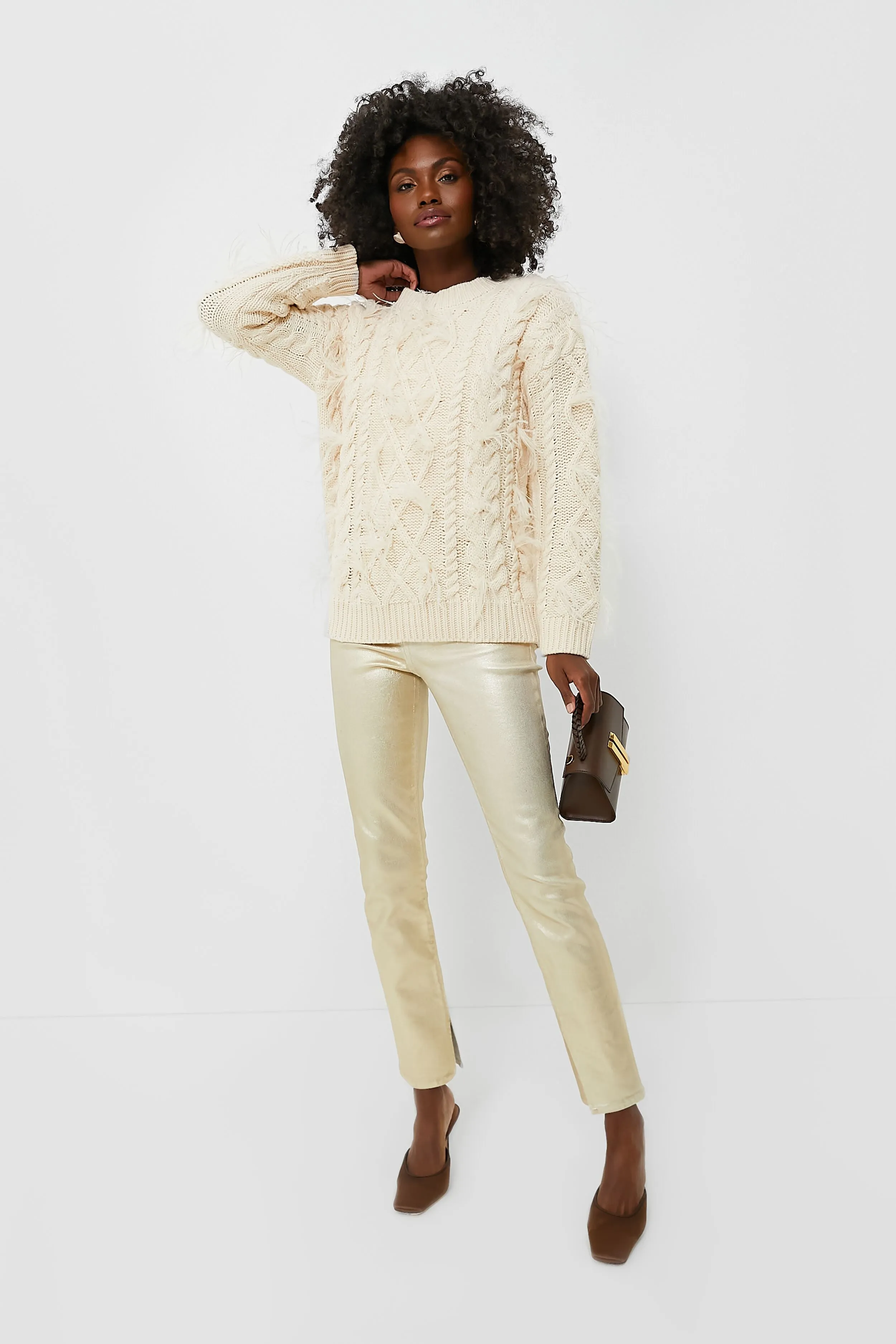 Cream Talulah Feather Sweater sold by Tuckernuck product image thumbnail 2