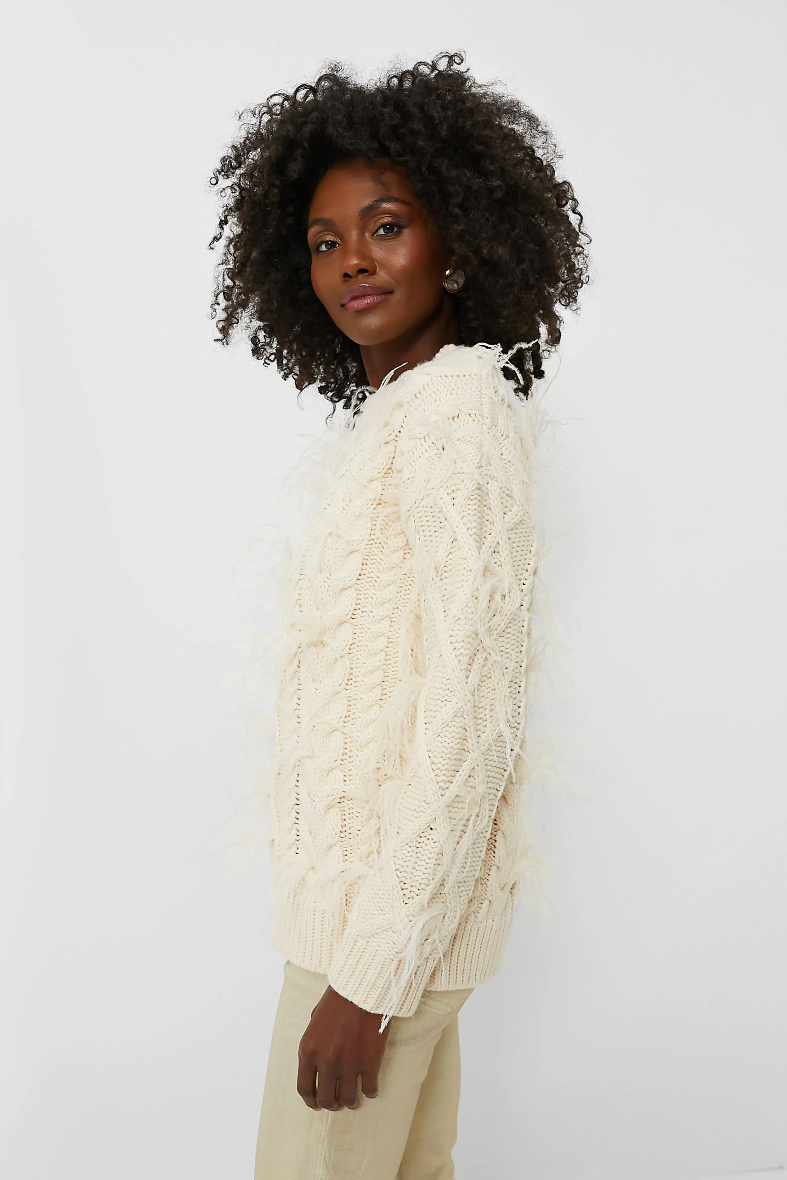 Cream Talulah Feather Sweater sold by Tuckernuck product image thumbnail 3
