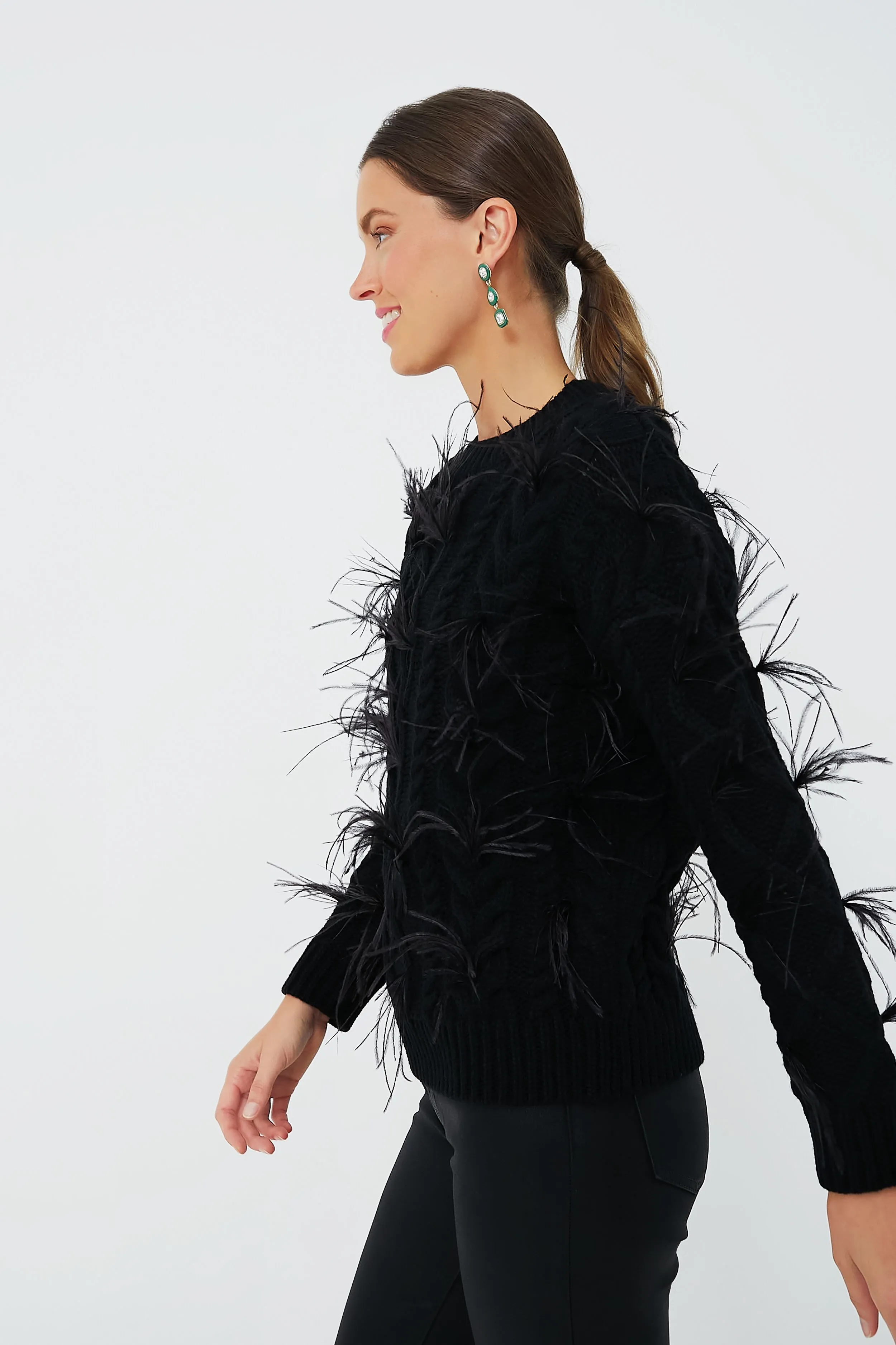 Black Talulah Feather Sweater sold by Tuckernuck product image thumbnail 3