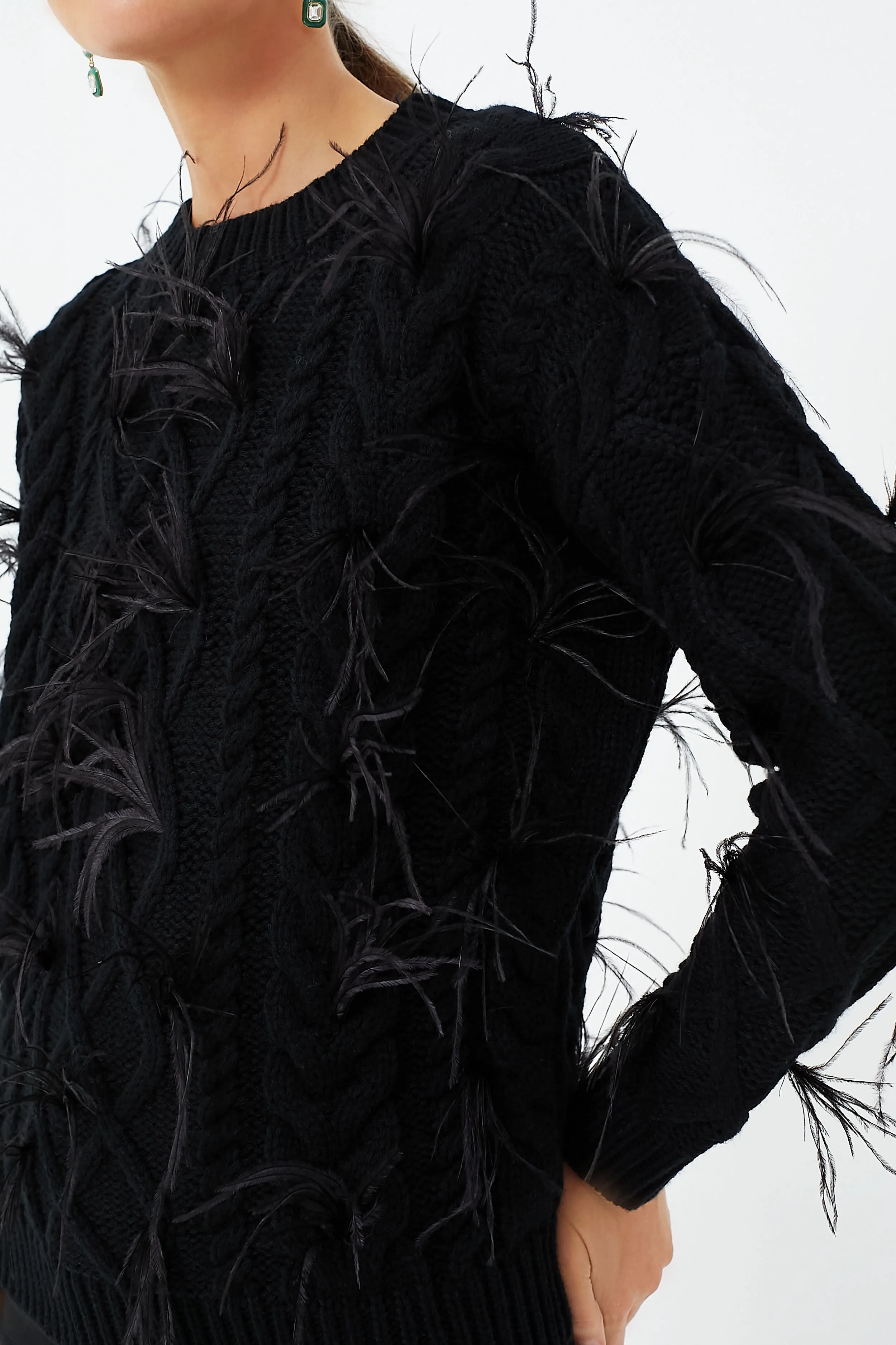 Black Talulah Feather Sweater sold by Tuckernuck product image thumbnail 5