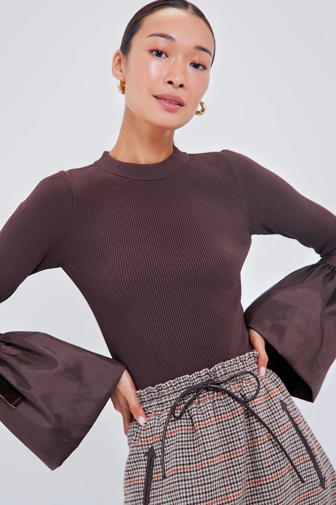 Chocolate Agata Long Sleeve Top sold by Tuckernuck