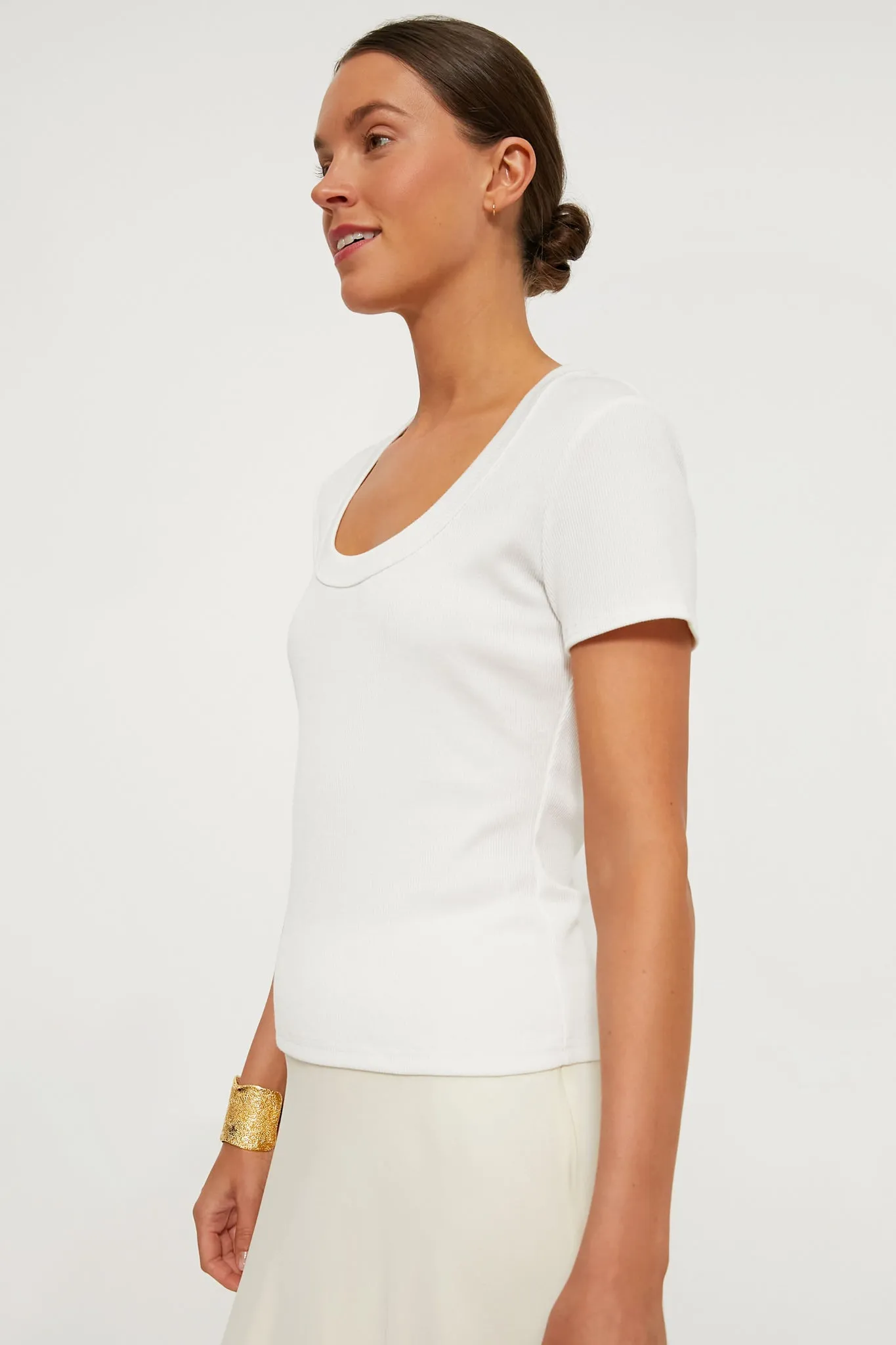 White Scoop Neck Tee sold by Tuckernuck product image thumbnail 3