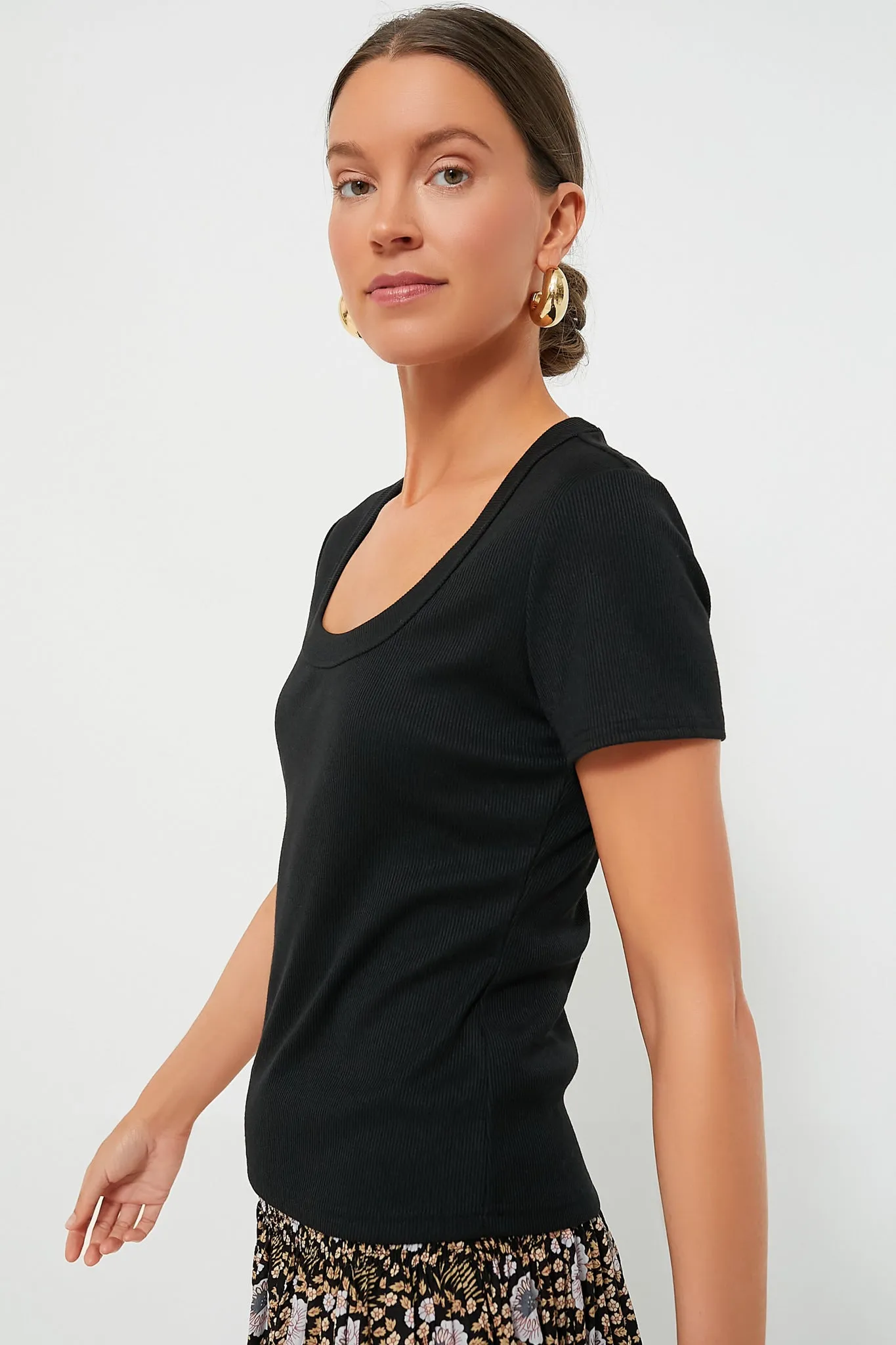 Black Scoop Neck Tee sold by Tuckernuck product image thumbnail 3