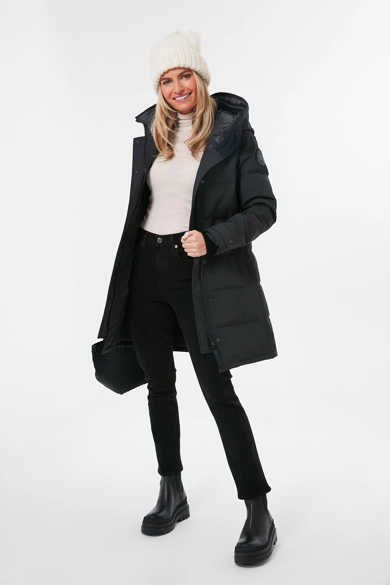 Ivory Hand Knitted Basic Pom Hat sold by Tuckernuck product image thumbnail 3