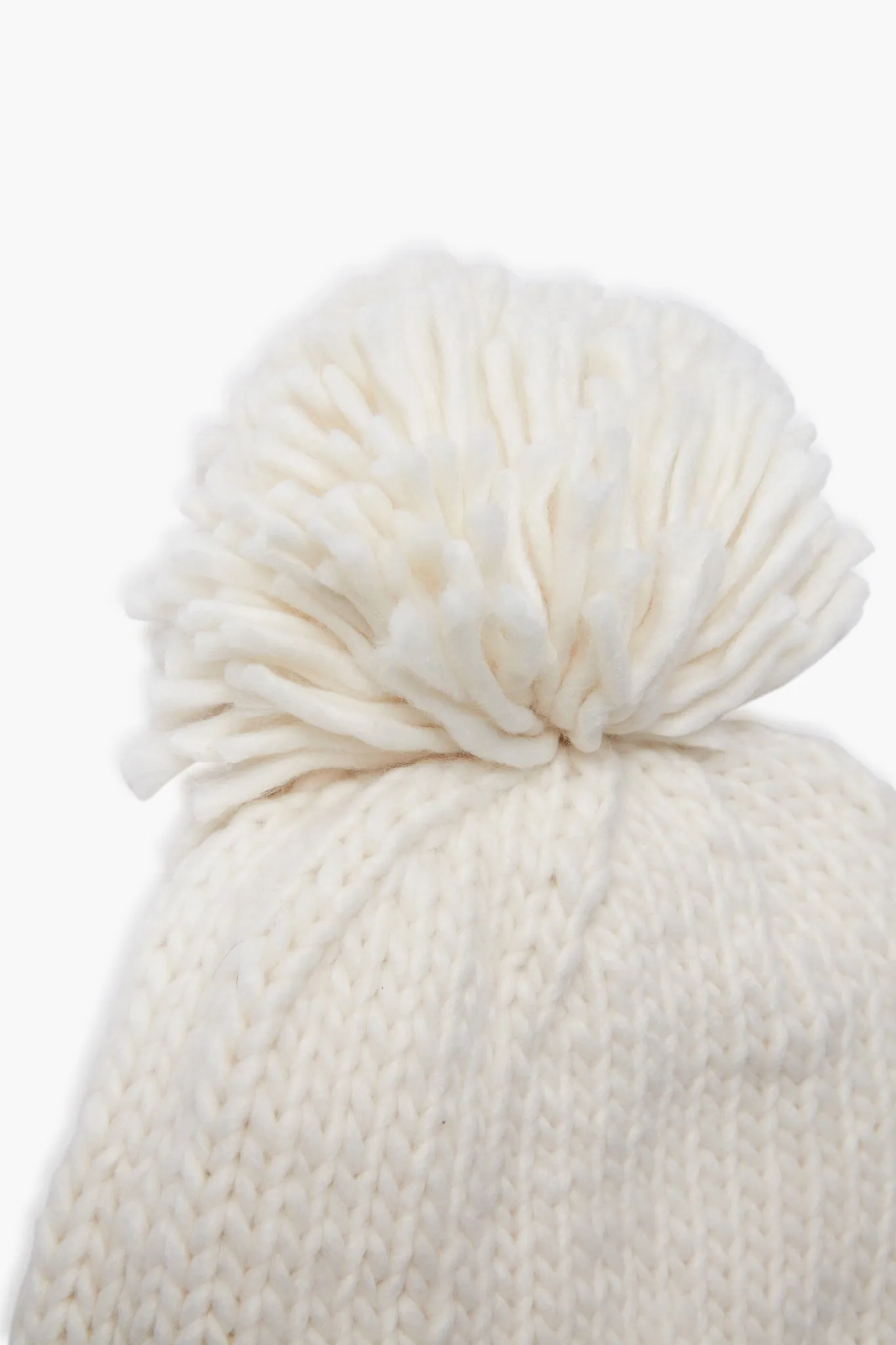 Ivory Hand Knitted Basic Pom Hat sold by Tuckernuck product image thumbnail 4