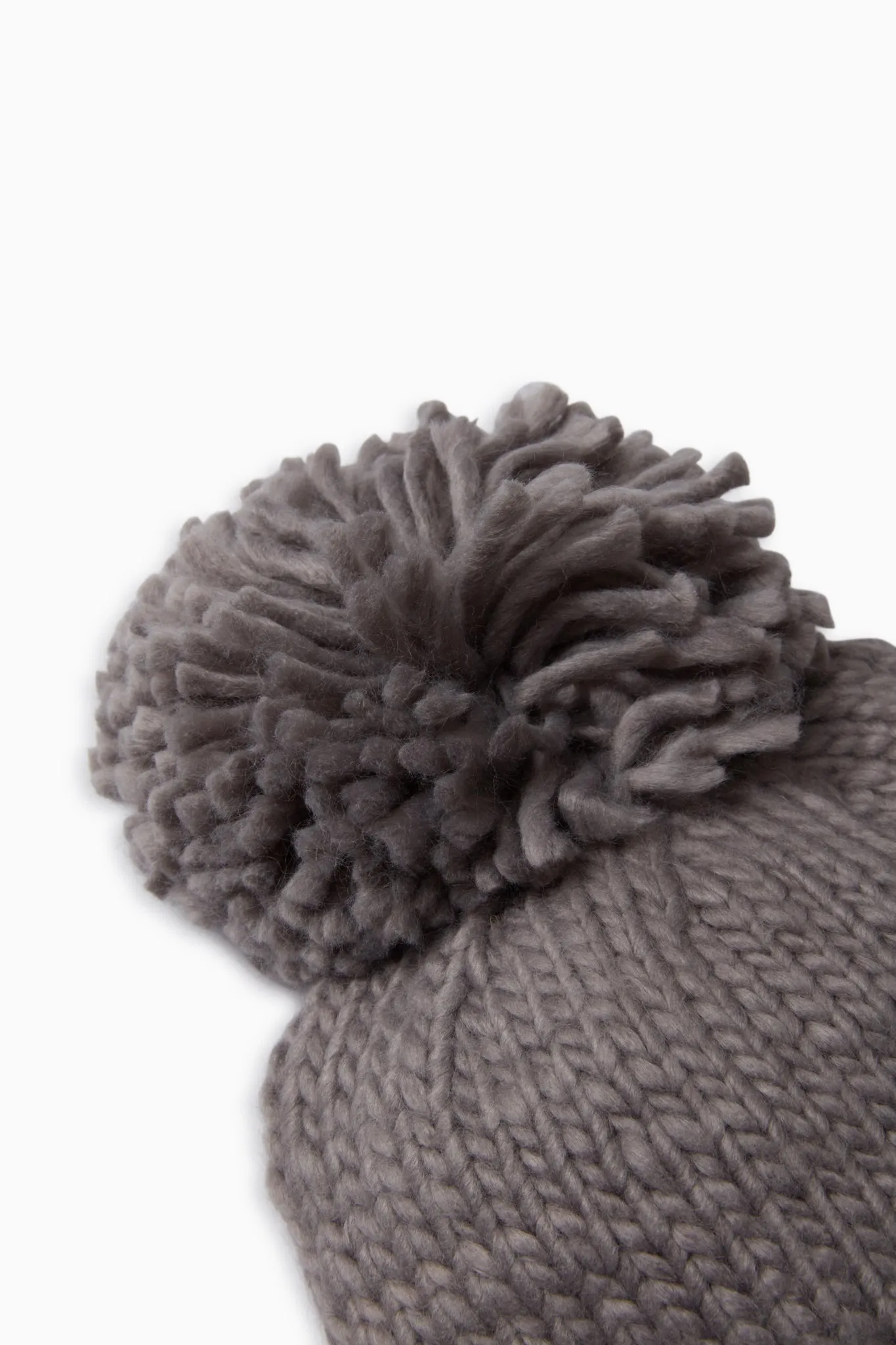 Grey Hand Knitted Basic Pom Hat sold by Tuckernuck product image thumbnail 4