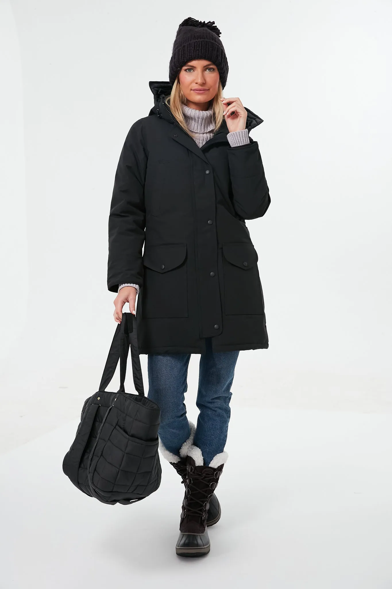 Charcoal Hand Knitted Basic Pom Hat sold by Tuckernuck product image thumbnail 3