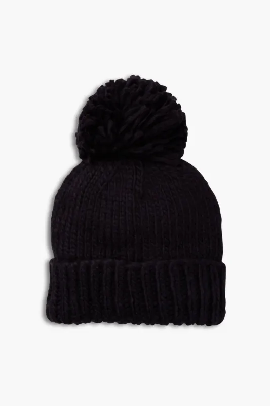 Charcoal Hand Knitted Basic Pom Hat sold by Tuckernuck