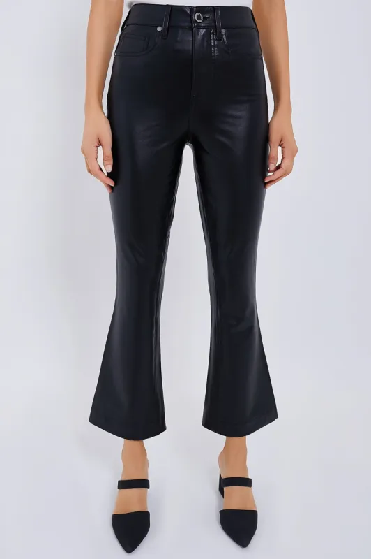 Black Carson Vegan Leather High Rise Ankle Flare sold by Tuckernuck