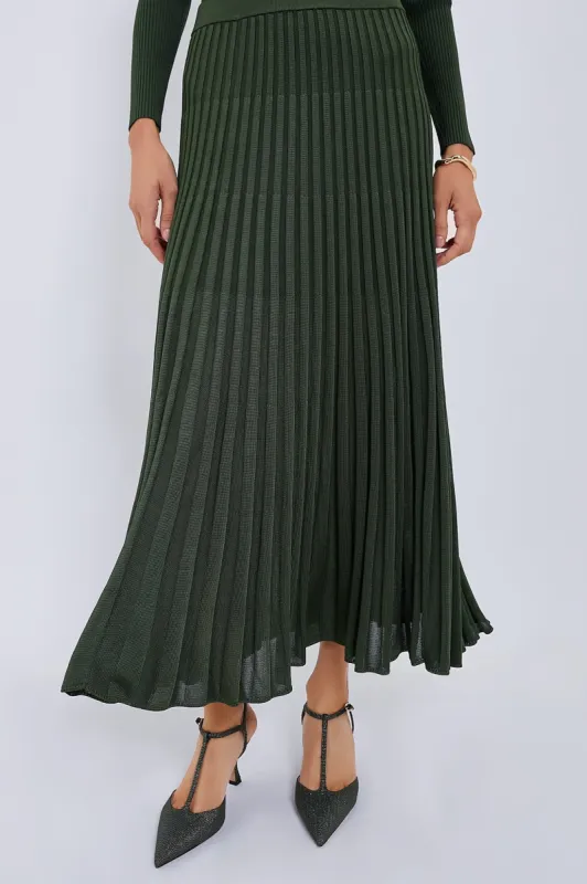 Forest Pleated Midi Skirt sold by Tuckernuck