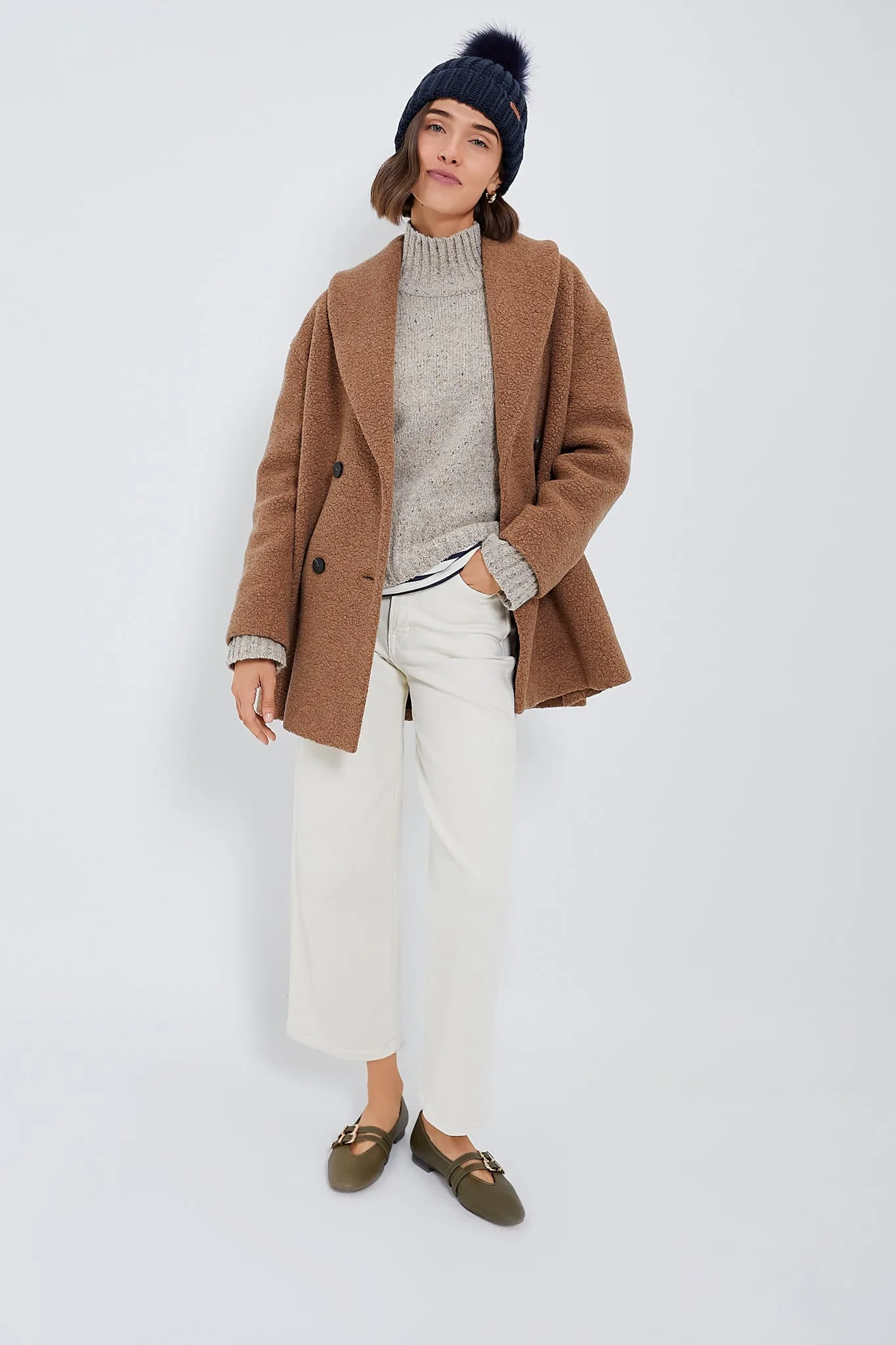 Teddy Brown Shawl Collar Boucle Jacket sold by Tuckernuck product image thumbnail 5