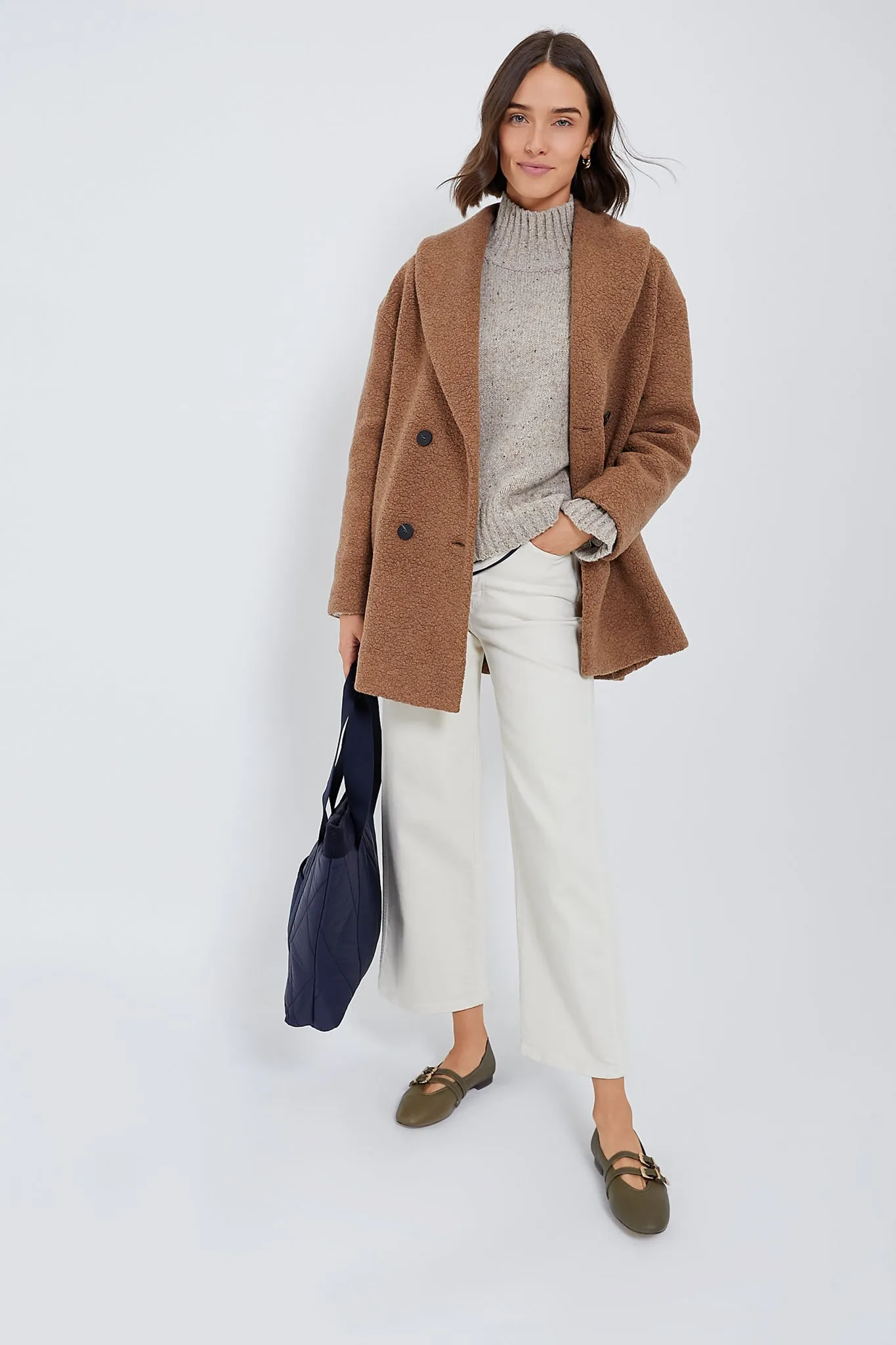 Teddy Brown Shawl Collar Boucle Jacket sold by Tuckernuck product image thumbnail 2