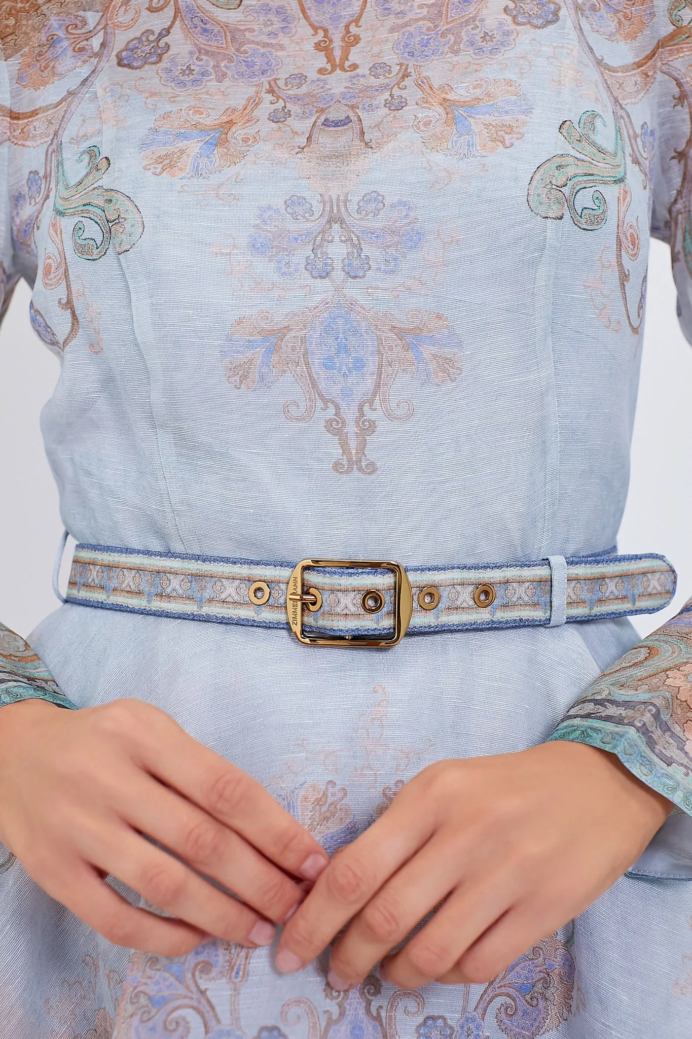 Blue Paisley Eden Belted Mini Dress sold by Tuckernuck product image thumbnail 5