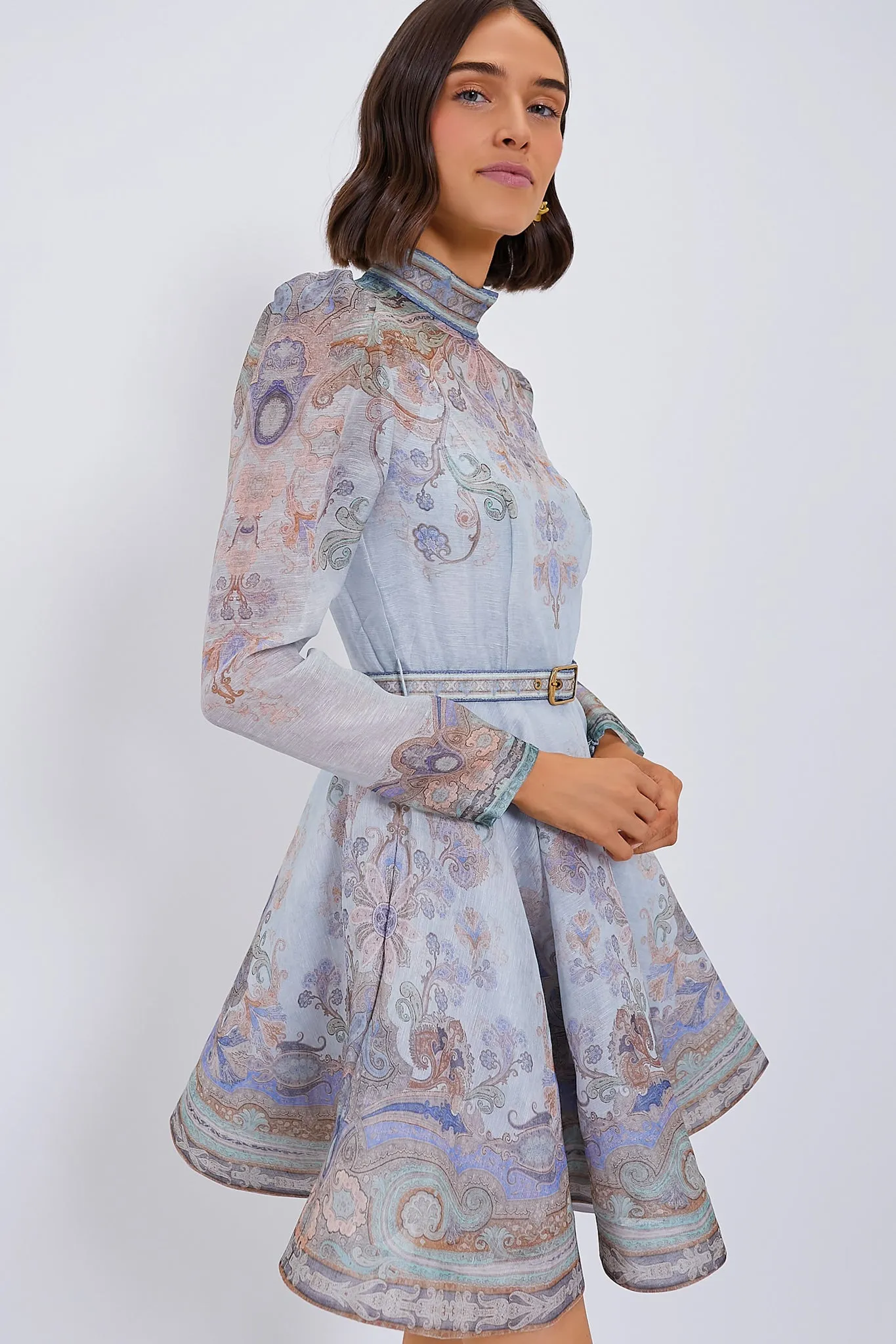 Blue Paisley Eden Belted Mini Dress sold by Tuckernuck product image thumbnail 3
