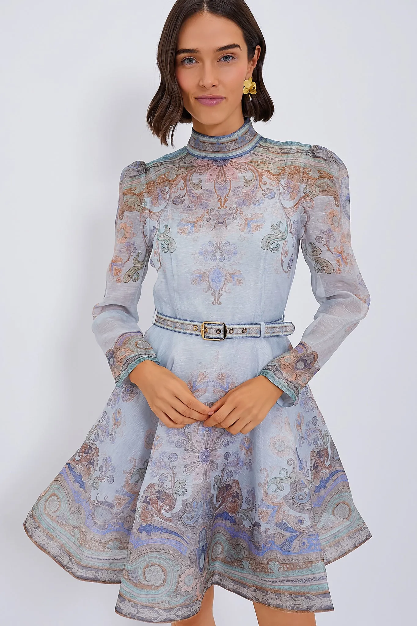 Blue Paisley Eden Belted Mini Dress sold by Tuckernuck