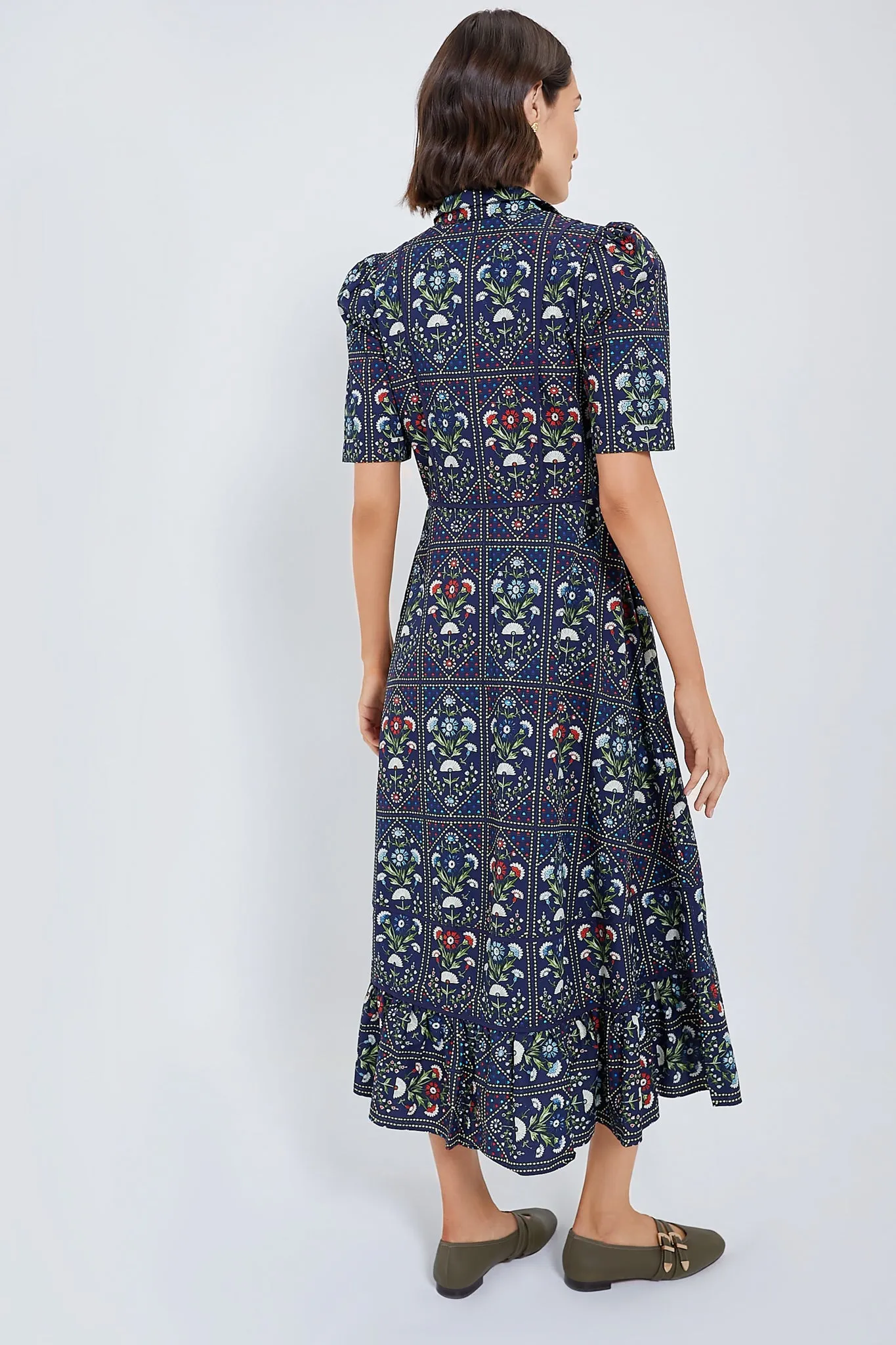 Navy Trellis Greta Dress sold by Tuckernuck product image thumbnail 4
