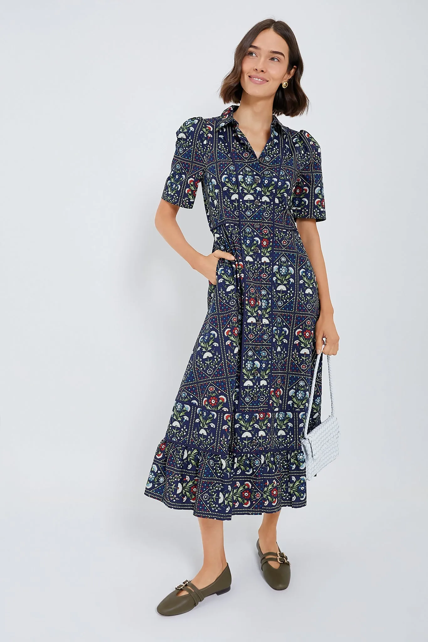 Navy Trellis Greta Dress sold by Tuckernuck product image thumbnail 2