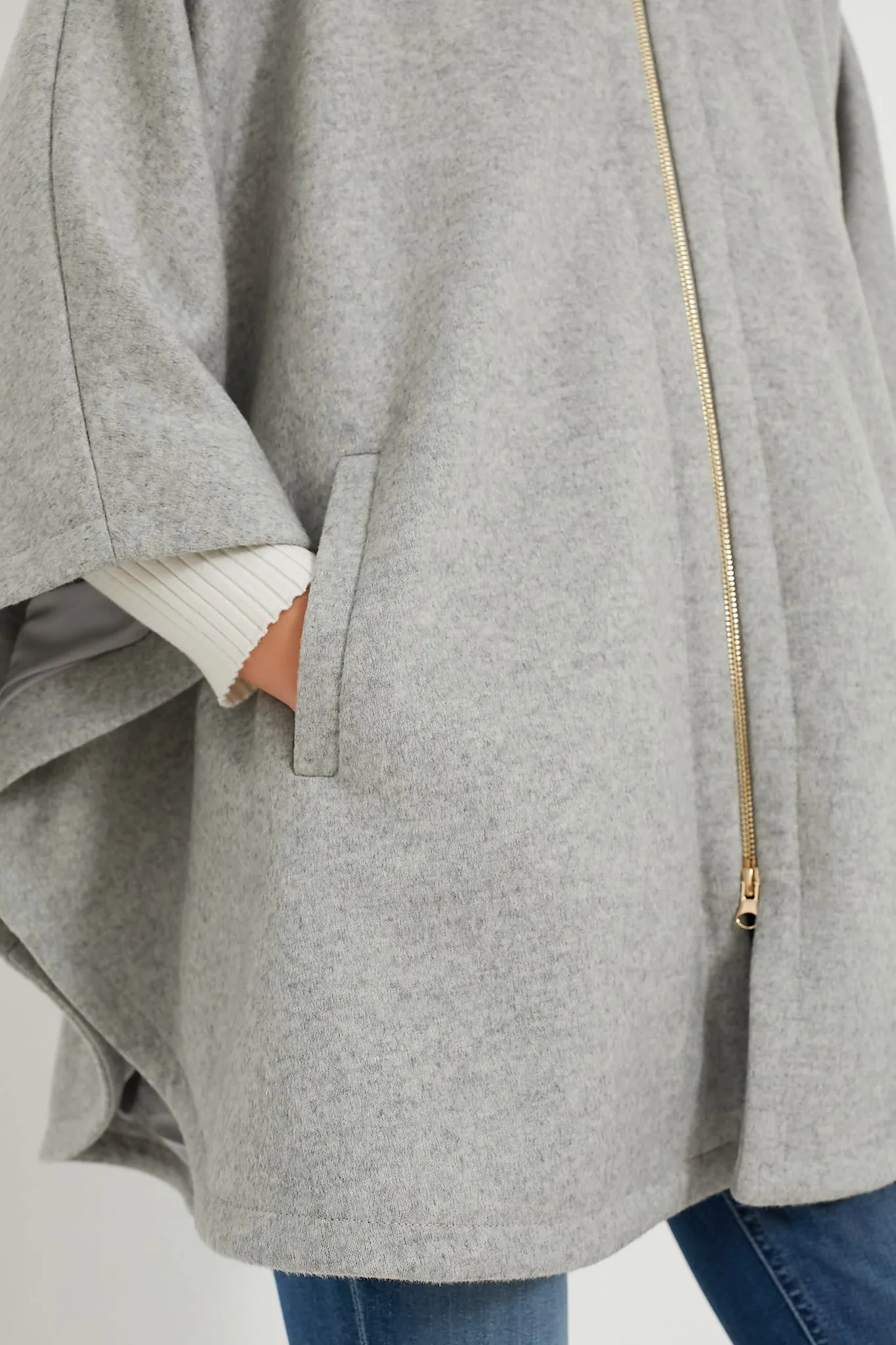 Grey Full Zip Huntington Poncho sold by Tuckernuck product image thumbnail 5