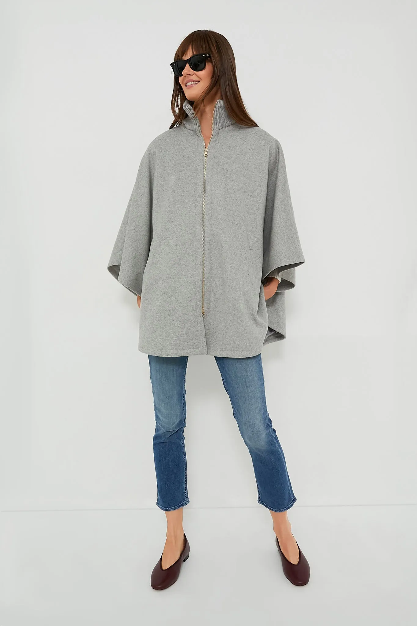 Grey Full Zip Huntington Poncho sold by Tuckernuck product image thumbnail 2