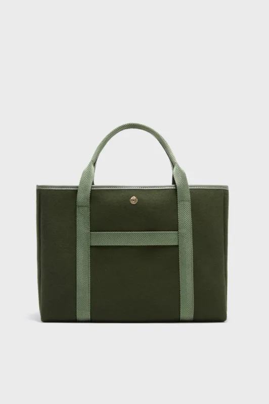 Olive Flannel Traversee M Tote sold by Tuckernuck