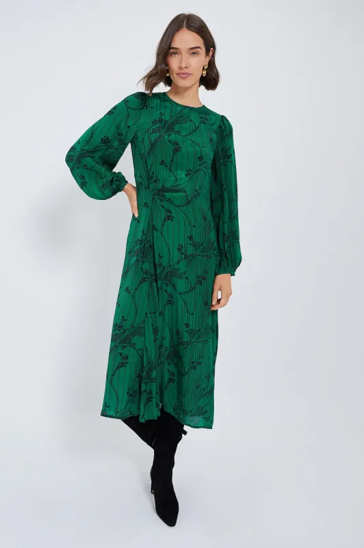 Green Sunniva Print Long Sleeve Dress made by Sea New York