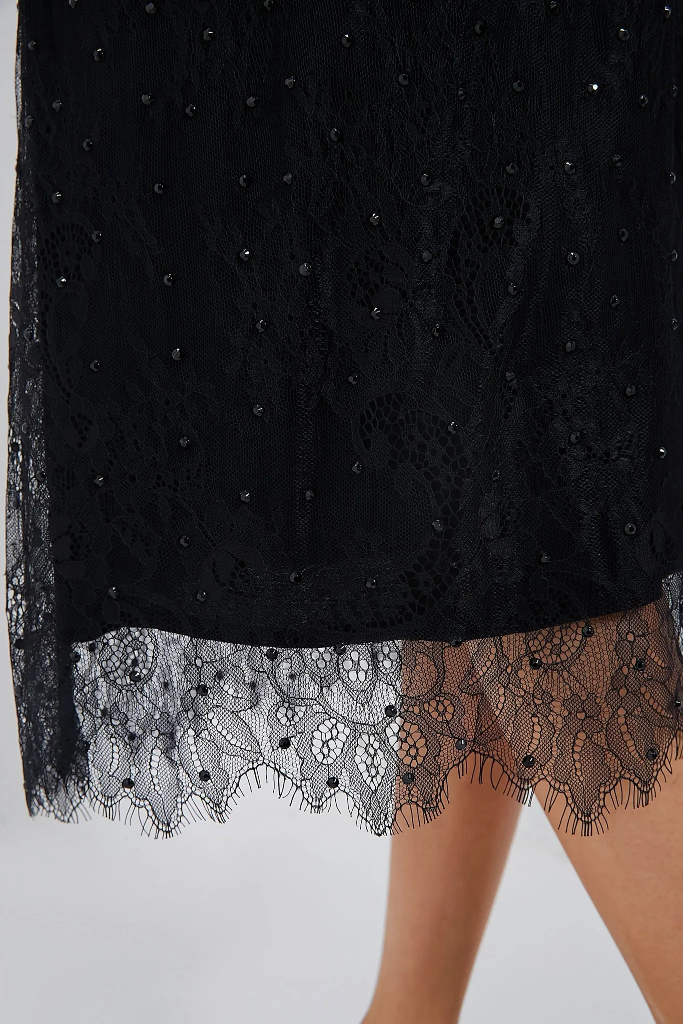 Black Seraphina Stoned Lace Skirt sold by Tuckernuck product image thumbnail 5