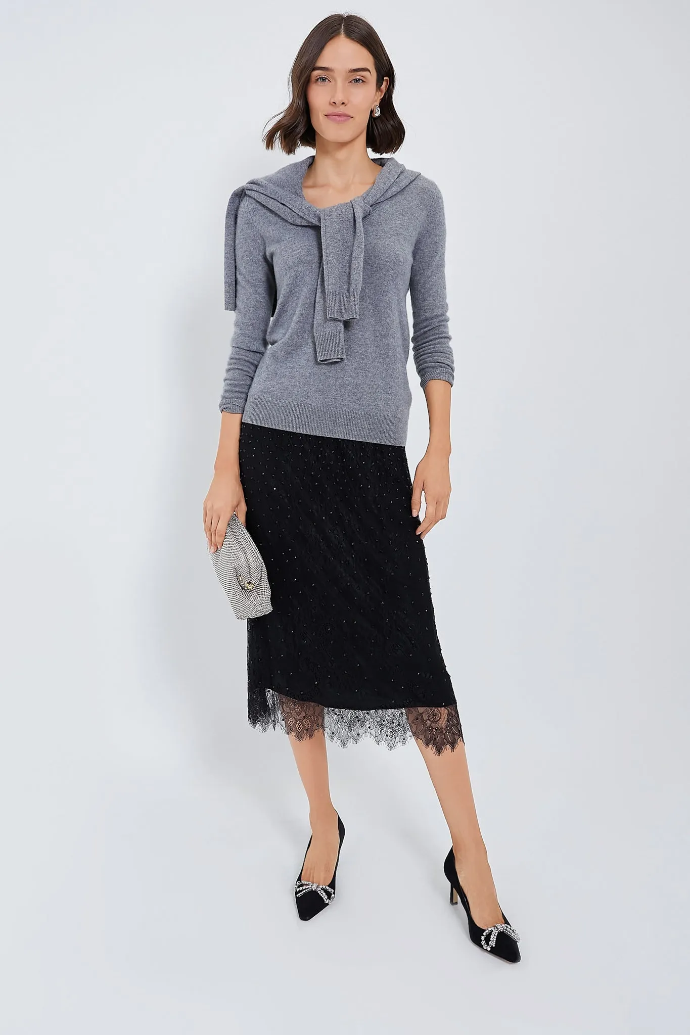 Black Seraphina Stoned Lace Skirt sold by Tuckernuck product image thumbnail 2