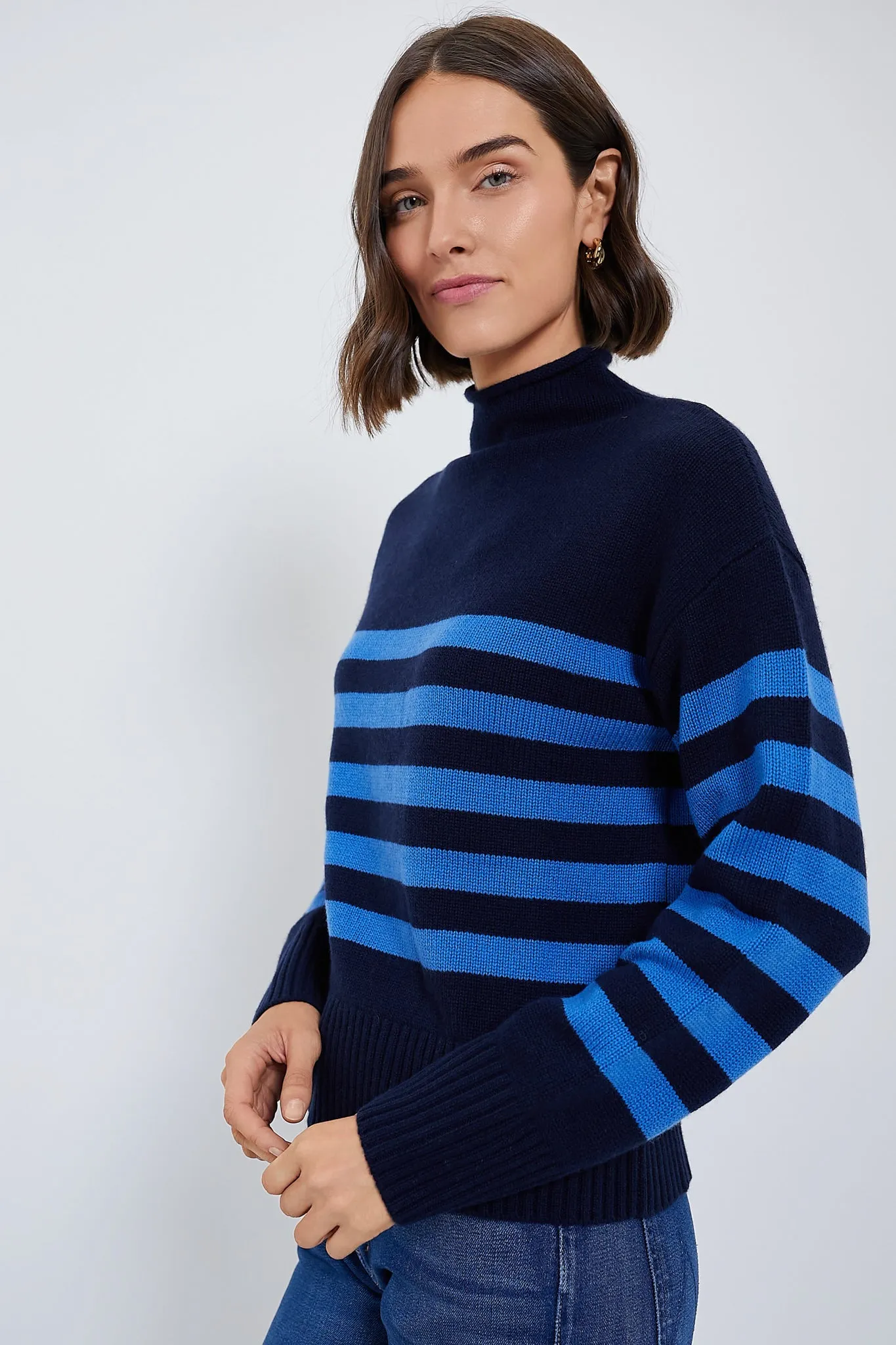 The Navy and Royal Blue Lucca Sweater sold by Tuckernuck product image thumbnail 3
