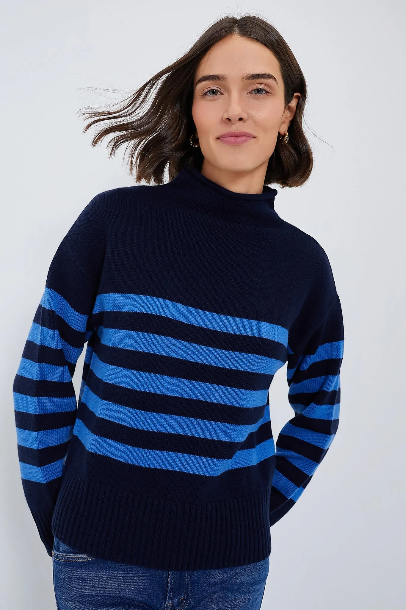 The Navy and Royal Blue Lucca Sweater sold by Tuckernuck