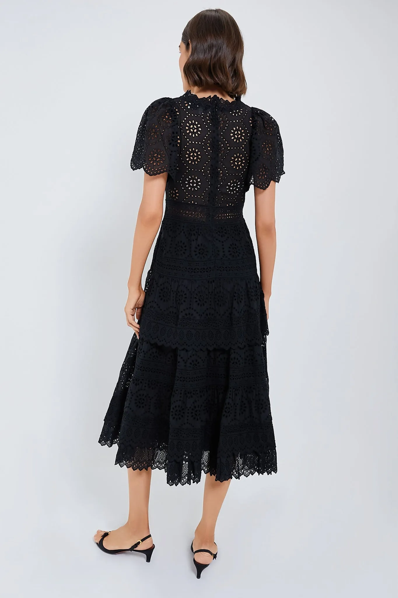 Black Lainey Embroidery Short Sleeve Dress sold by Tuckernuck product image thumbnail 4