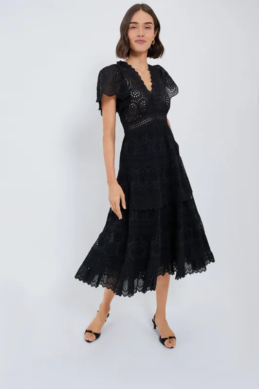 Black Lainey Embroidery Short Sleeve Dress sold by Tuckernuck