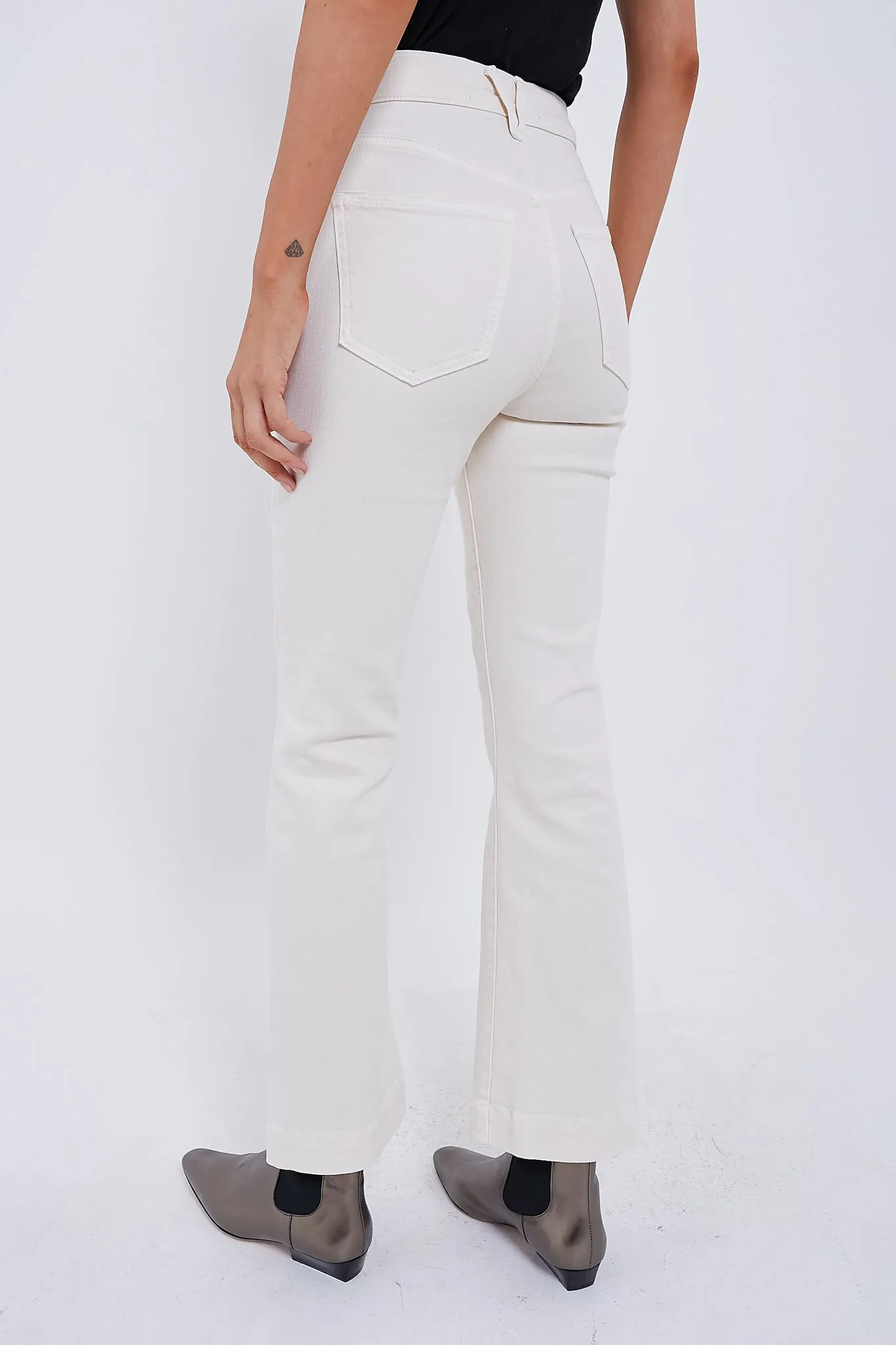Ecru Carson High Rise Ankle Flare sold by Tuckernuck product image thumbnail 3