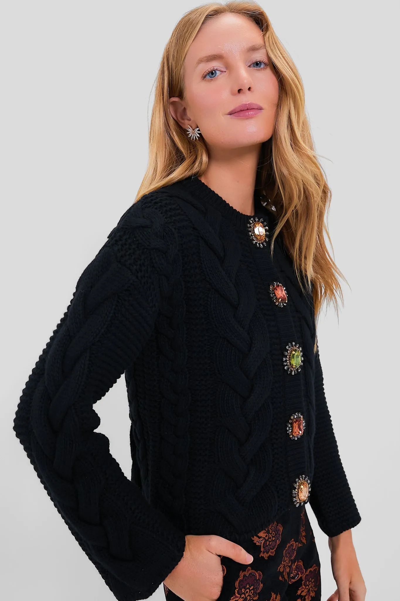 Black Portrait Cardigan sold by Tuckernuck product image thumbnail 3