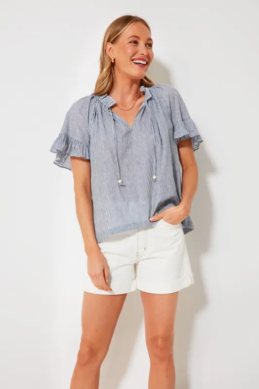 Azure Stripe Cassis Top sold by Tuckernuck