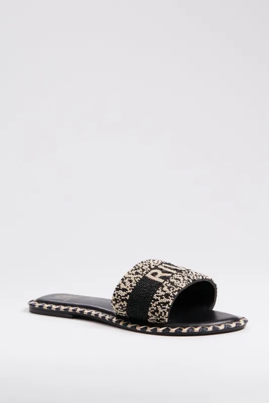 Black and Off White Rive Gauche Sandals sold by Tuckernuck
