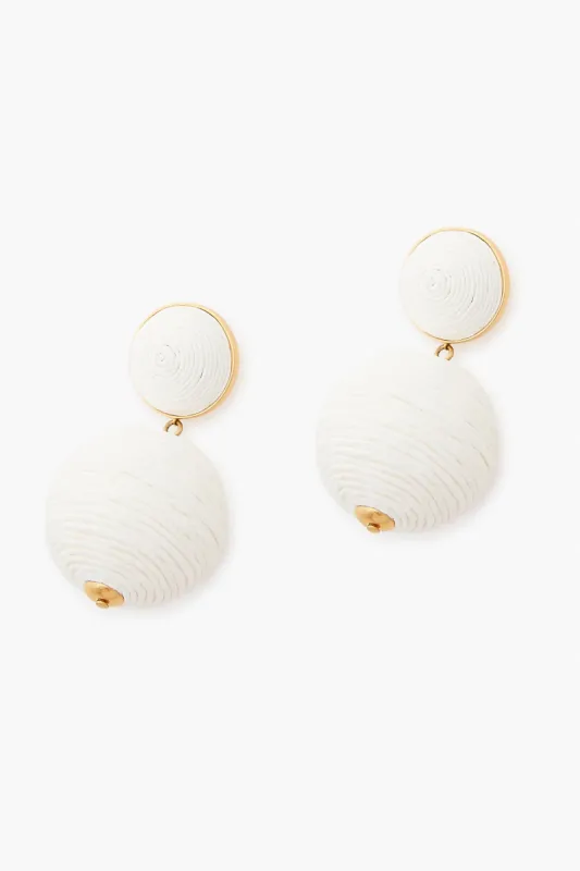 White Raffia Lantern Earrings sold by Tuckernuck