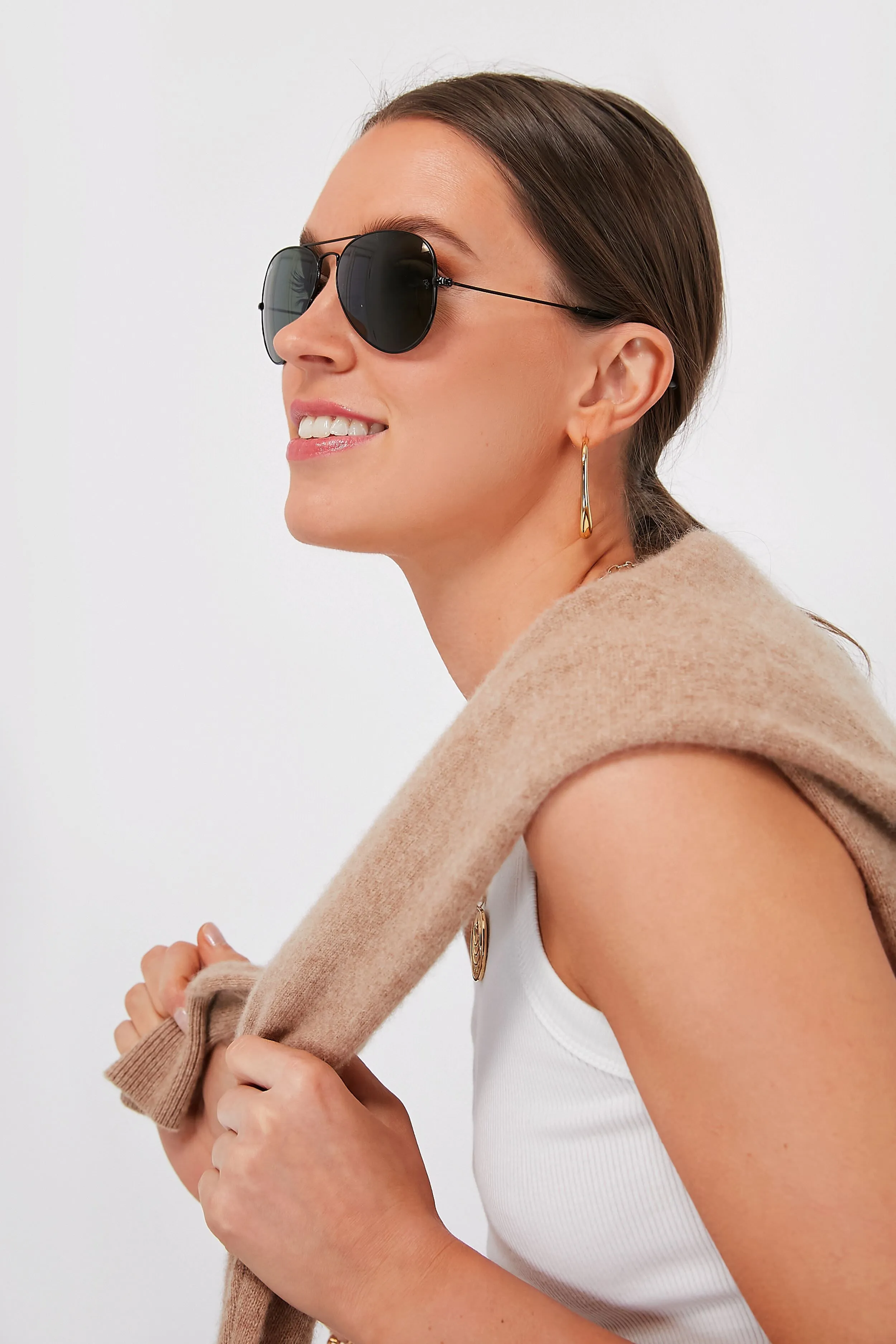 Black Classic Aviator Sunglasses sold by Tuckernuck product image thumbnail 2