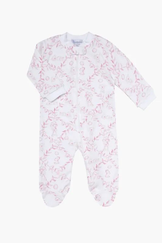 Pink Bears Trellace Zipper Footie sold by Tuckernuck