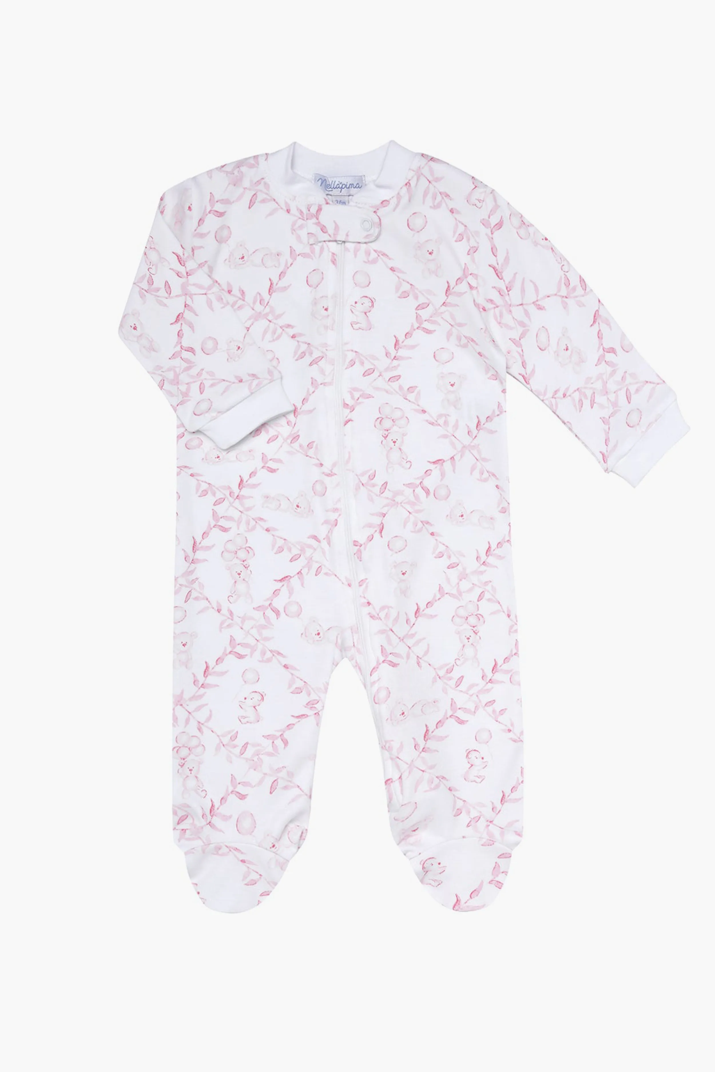 Pink Bears Trellace Zipper Footie sold by Tuckernuck