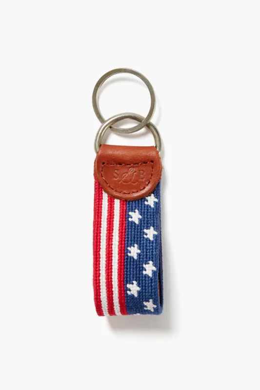 Old Glory Needlepoint Key Fob made by Tuckernuck
