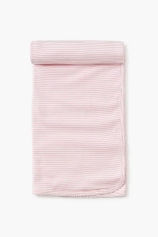 Pink Stripe Classic Rib Blanket made by Kissy Kissy