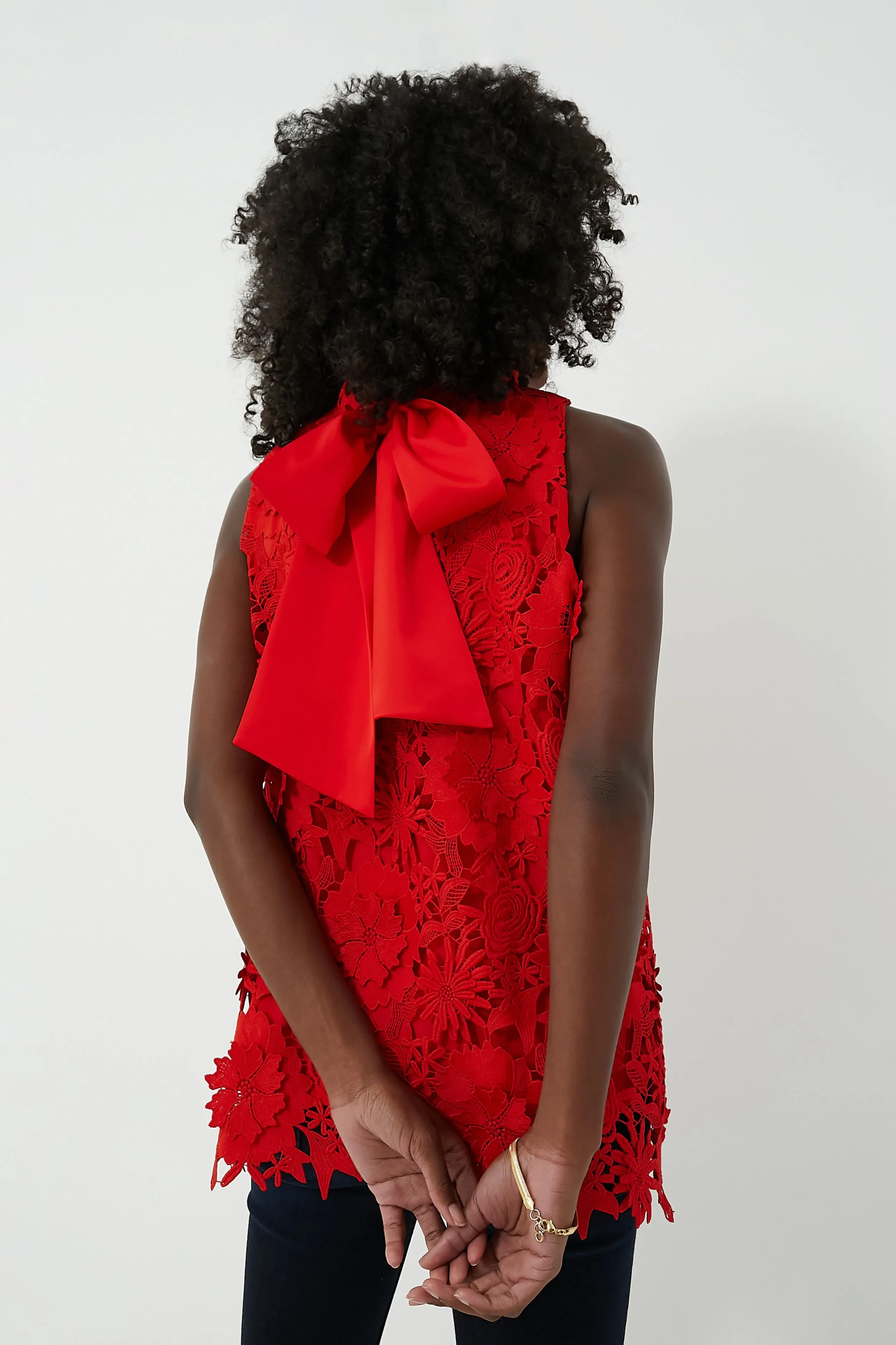 Red Guipure Lace Mason Top sold by Tuckernuck product image thumbnail 4