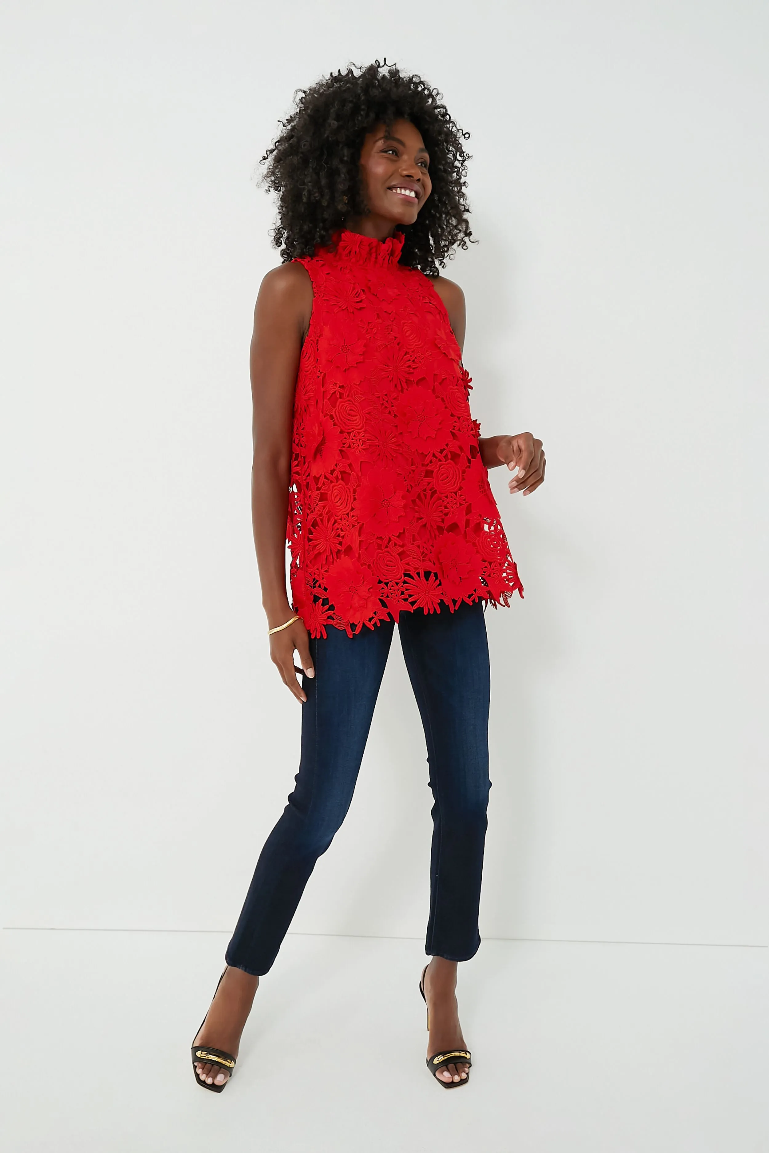 Red Guipure Lace Mason Top sold by Tuckernuck product image thumbnail 2