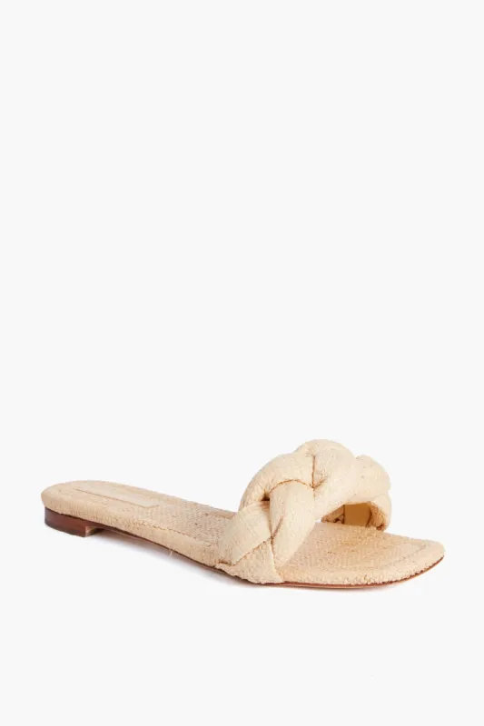 Natural Joanna Straw Braided Band Flat Sandal made by Loeffler Randall