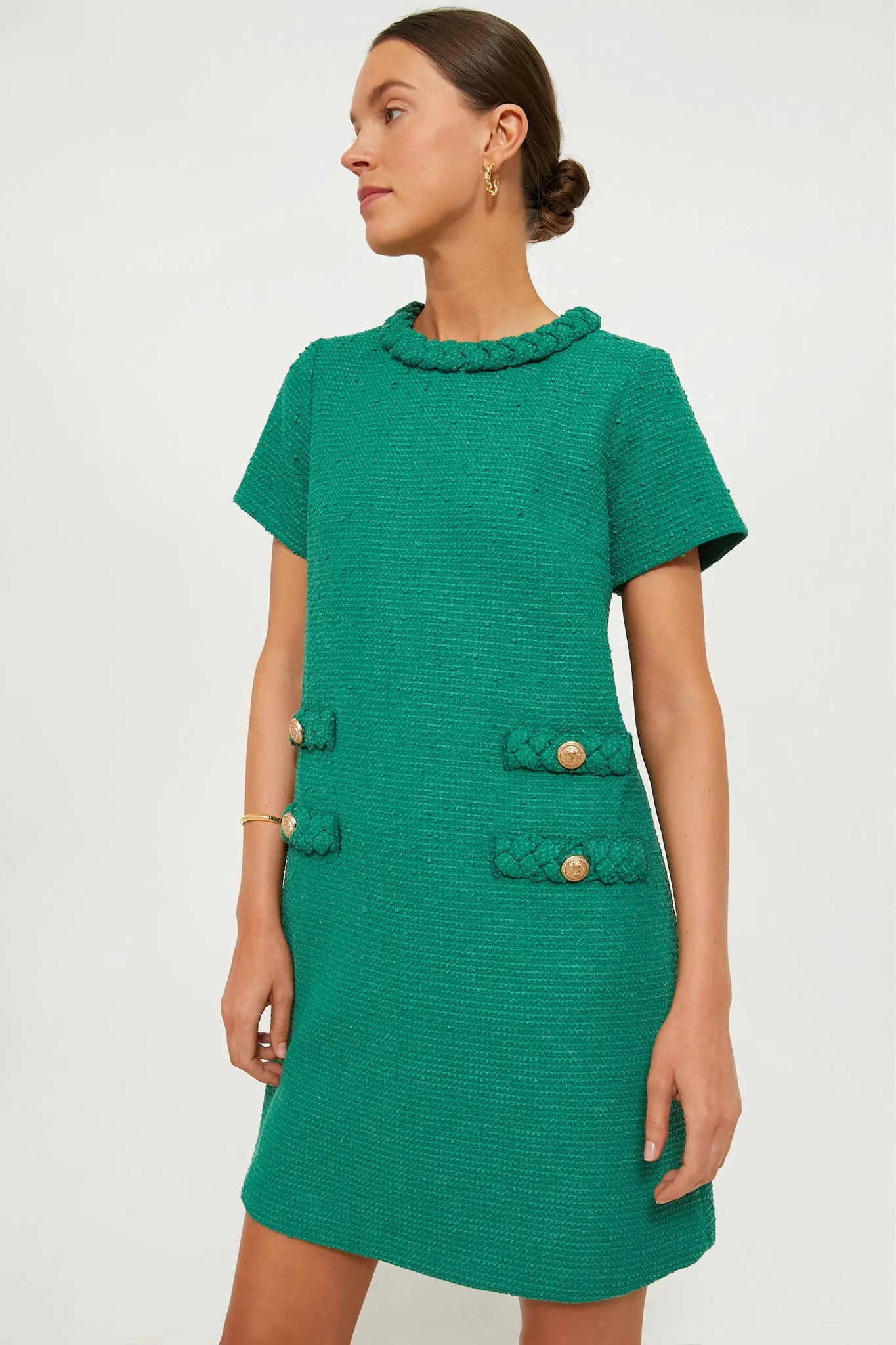 Emerald Green Tweed Jackie Dress sold by Tuckernuck product image thumbnail 3